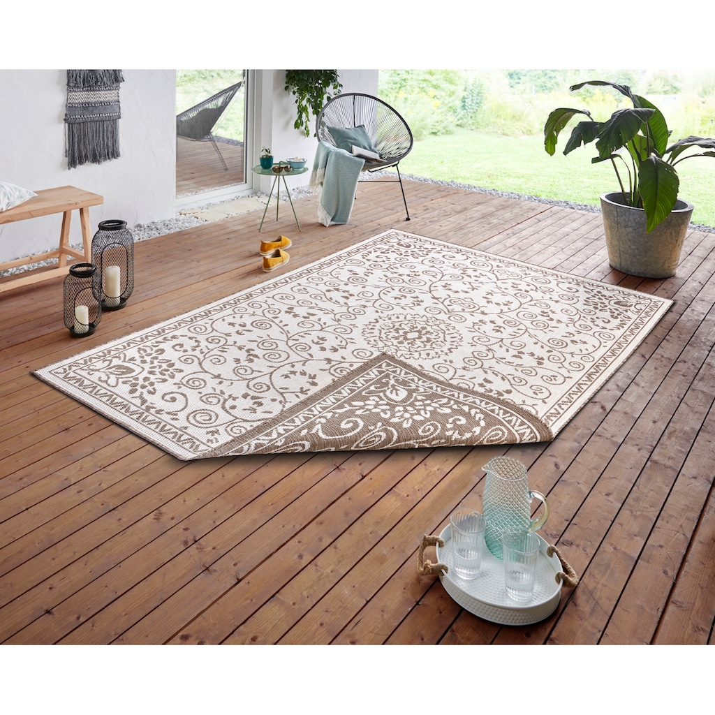 NORTHRUGS Teppich »LEYTE Wendeteppich«, rechteckig, In-& Outdoor, Teppich, Vintage, Wetterfest, Balkon, Garten, Wohnzimmer