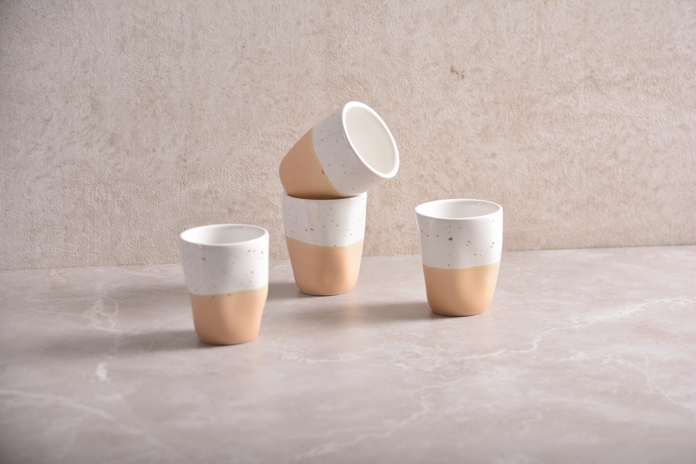 my home Espressotasse »Espressobecher, modernes Geschirr-Set Bruddesta, 4er Set« hohe Haltbarkeit, spülmaschinengeeignet & mikrowellengeeignet, 80 ml