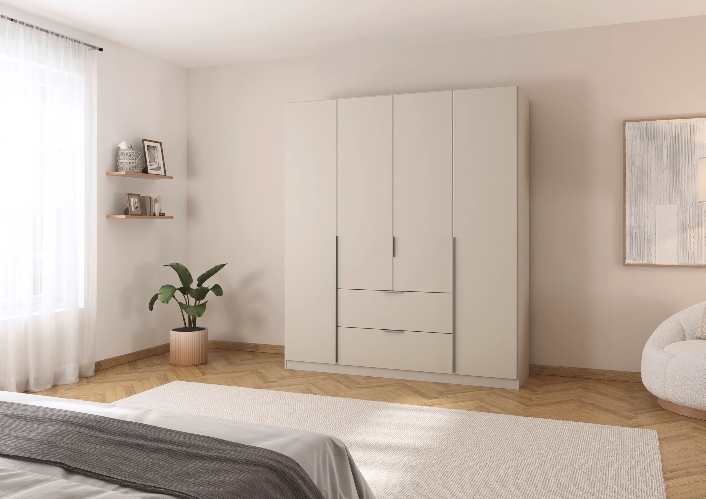 rauch Drehtürenschrank »Kleiderschrank Schrank Garderobe AGORDO mit Dekor- oder Hochglanzfront«, mit Außenschubkästen, in 6 Breiten und 2 Höhen MADE IN GERMANY