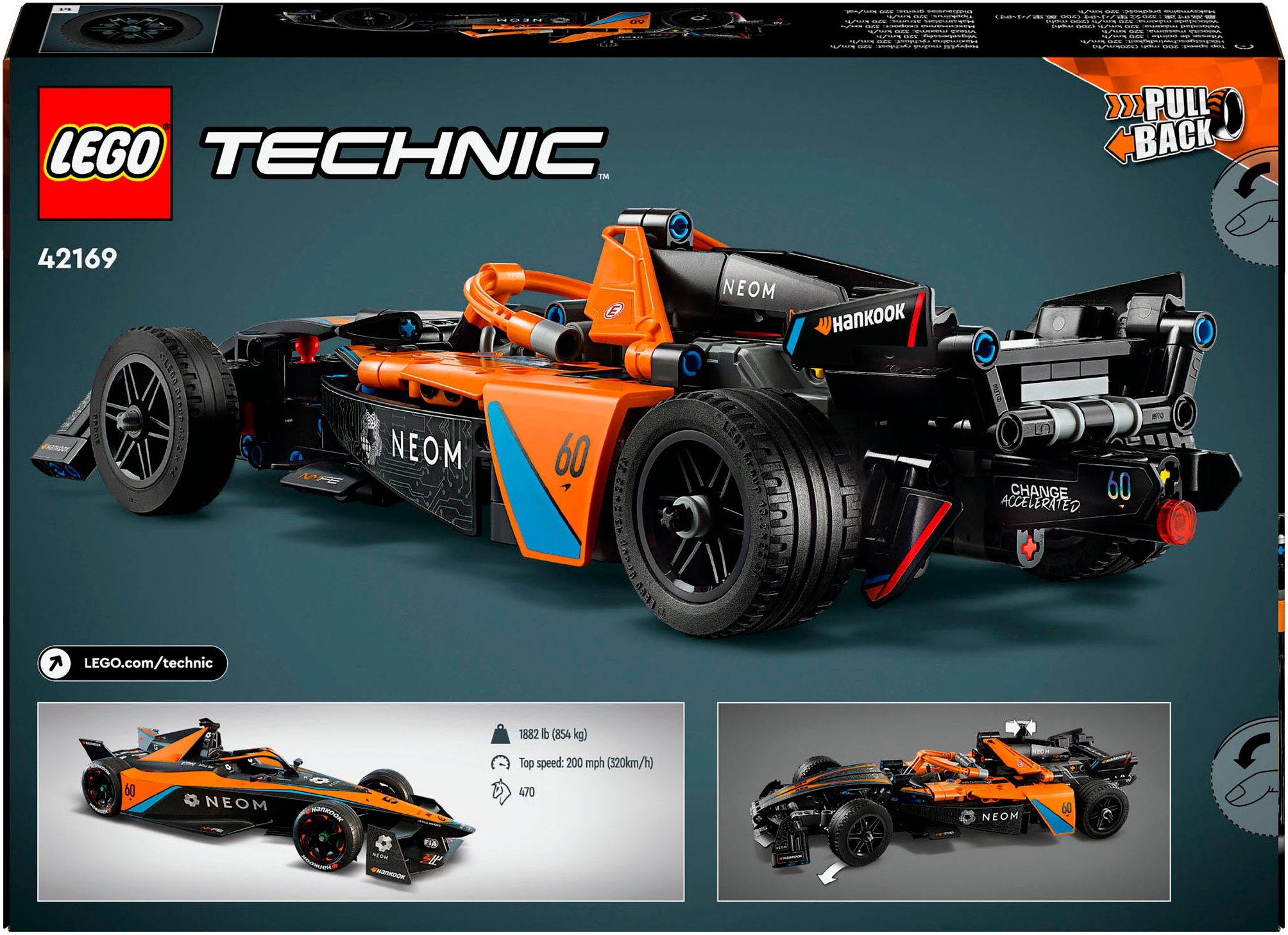 LEGO® Konstruktionsspielsteine »NEOM McLaren Formula E Race Car (42169), LEGO® Technic«, (452 St.), Made in Europe