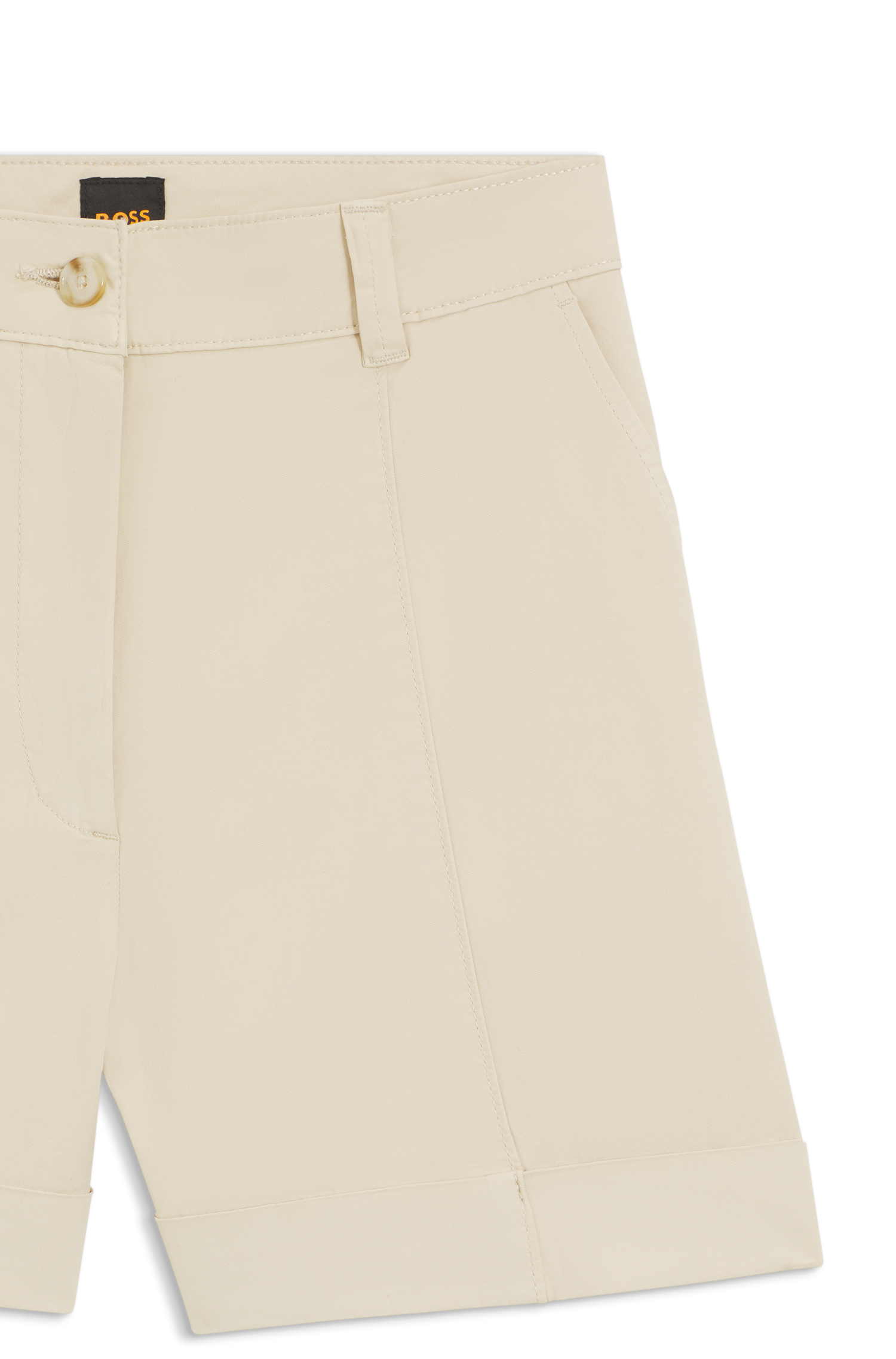 BOSS ORANGE Shorts »Tanessa Premium Damenmode«  mit umgeschlagenem Saum, Baumwoll-Twill