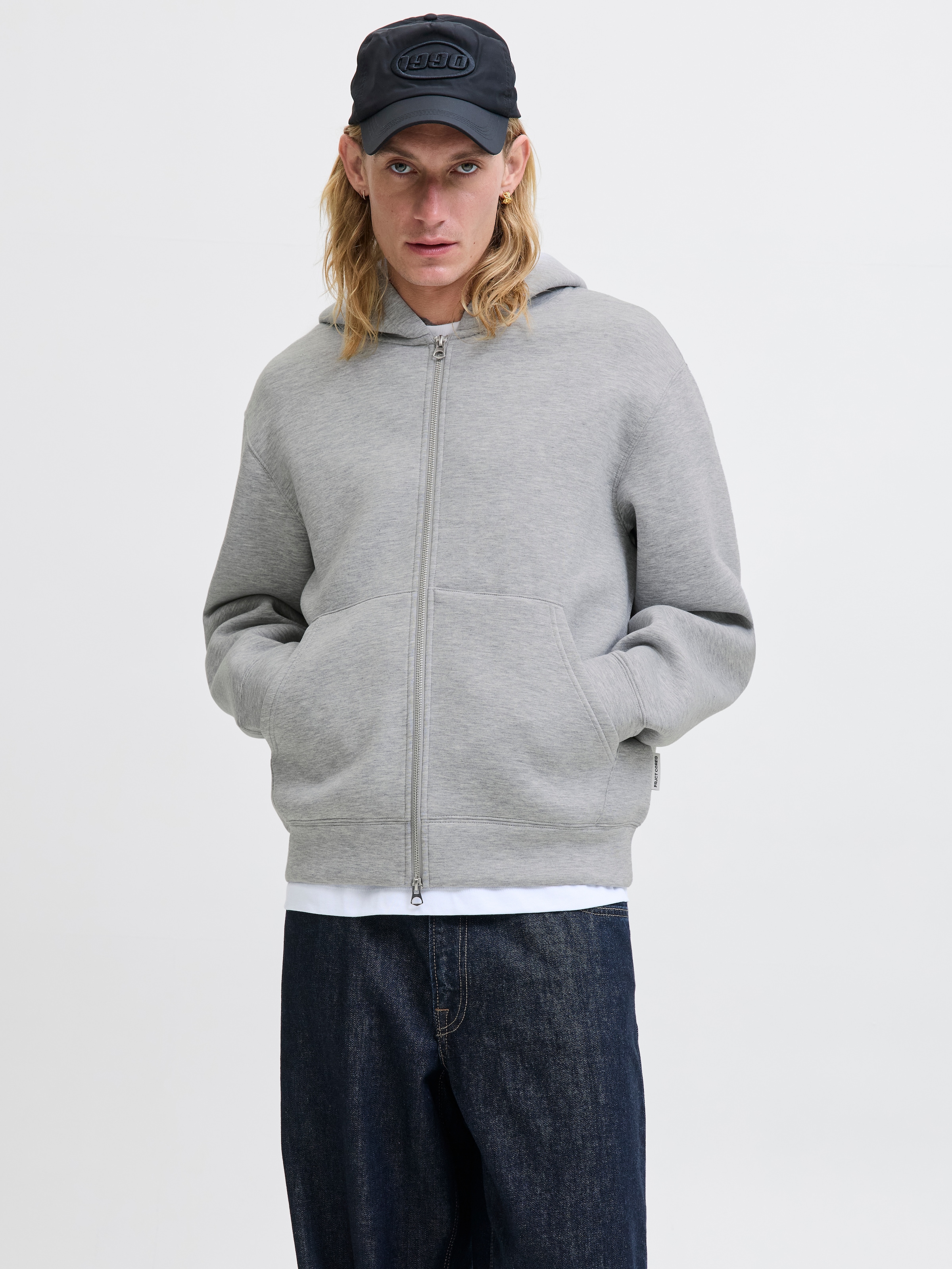 Jack & Jones Sweat-shirt à Zip Cover Scuba Light Grey Melange XL Homme 2
