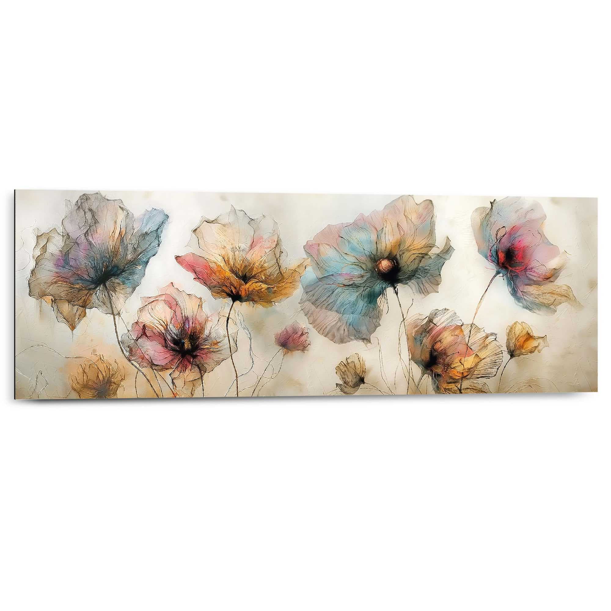 Reinders Deco-Panel "Aquarellblumen", Wohnzimmer - Mehrfarbig - MDF - Blume günstig online kaufen
