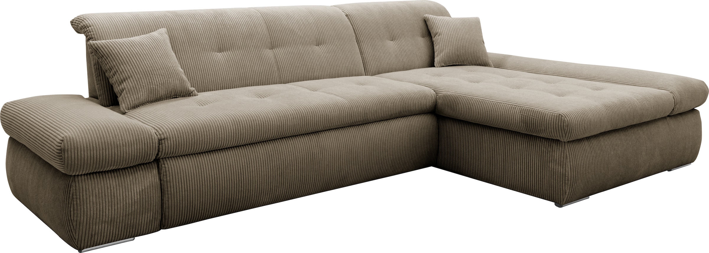 DOMO collection Ecksofa »Moric, L-Form, XXL-Sofa - Breite 300cm«, wahlweise mit Bettfunktion und Armteilverstellung, Cord