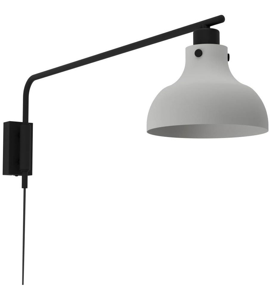 EGLO Wandleuchte »MATLOCK«, 1 flammig, Leuchtmittel E27 | ohne Leuchtmittel, Wandlampe mit Schwenkarm aus Metall in Grau und Schwarz, E27 Fassung