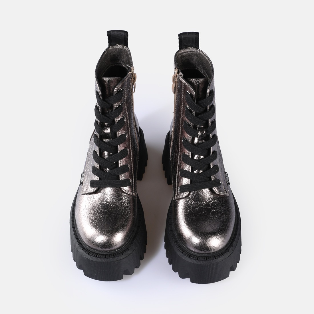 Thumbnail - Buffalo Plateaustiefelette "Aspen Lace Up mid" Schnürboots, Plateauboots, Profilsohle, in aktueller Metallic-Optik