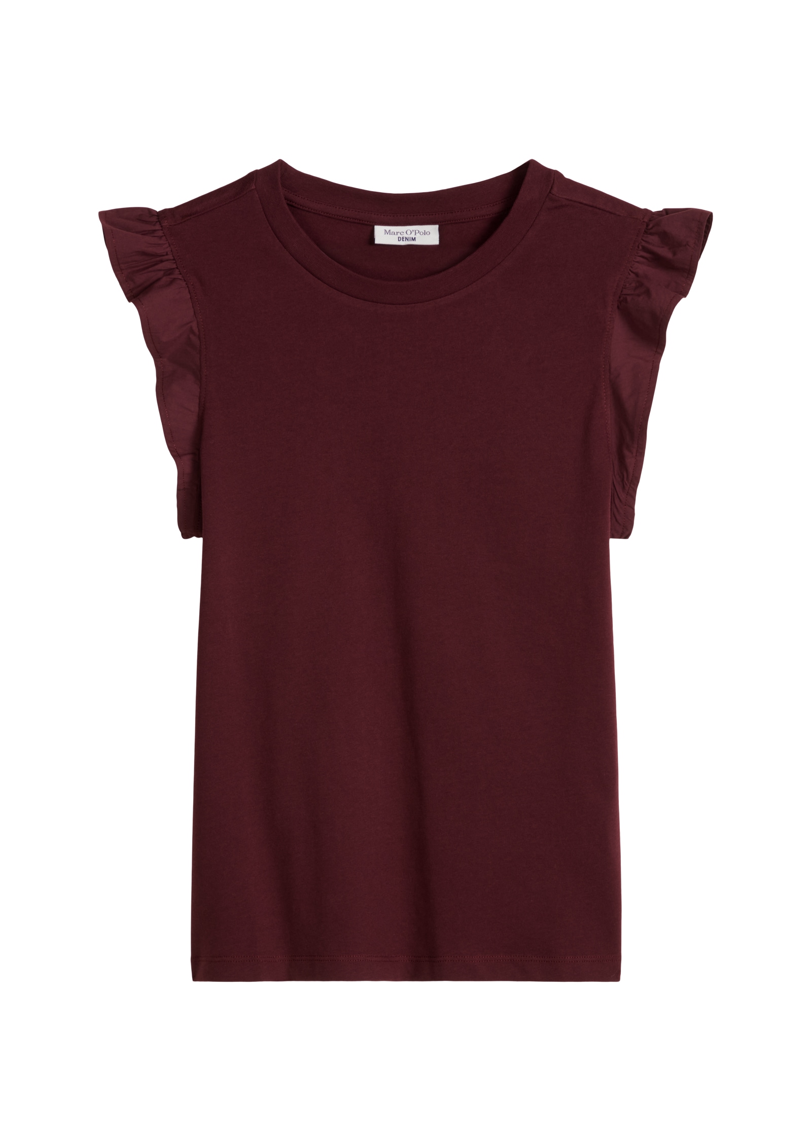 Marc O'Polo DENIM Shirttop Volant-Ärmel, regular fit aus Material-Mix