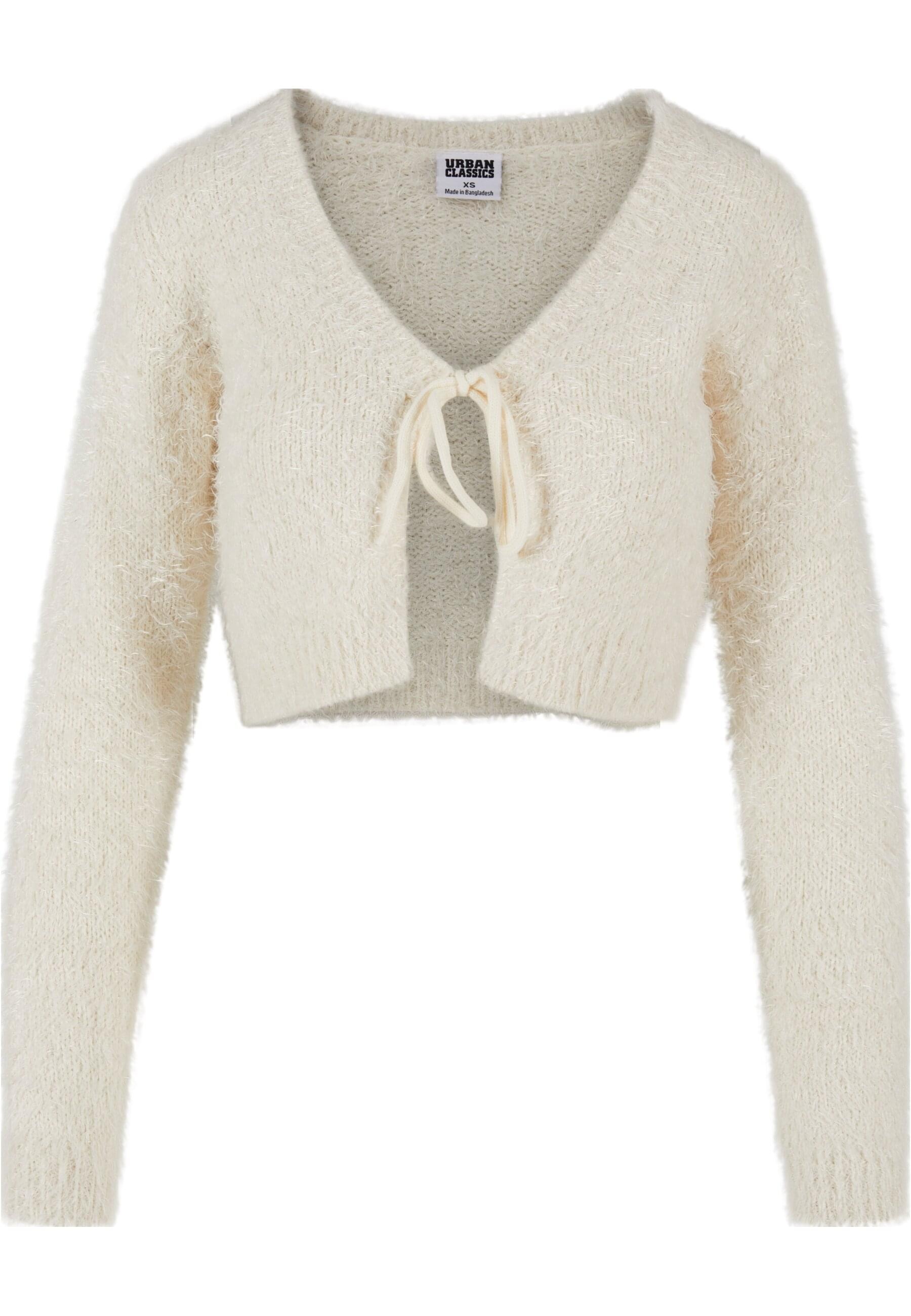 URBAN CLASSICS Strickjacke "Urban Classics Damen Ladies Tied Cropped Feathe günstig online kaufen