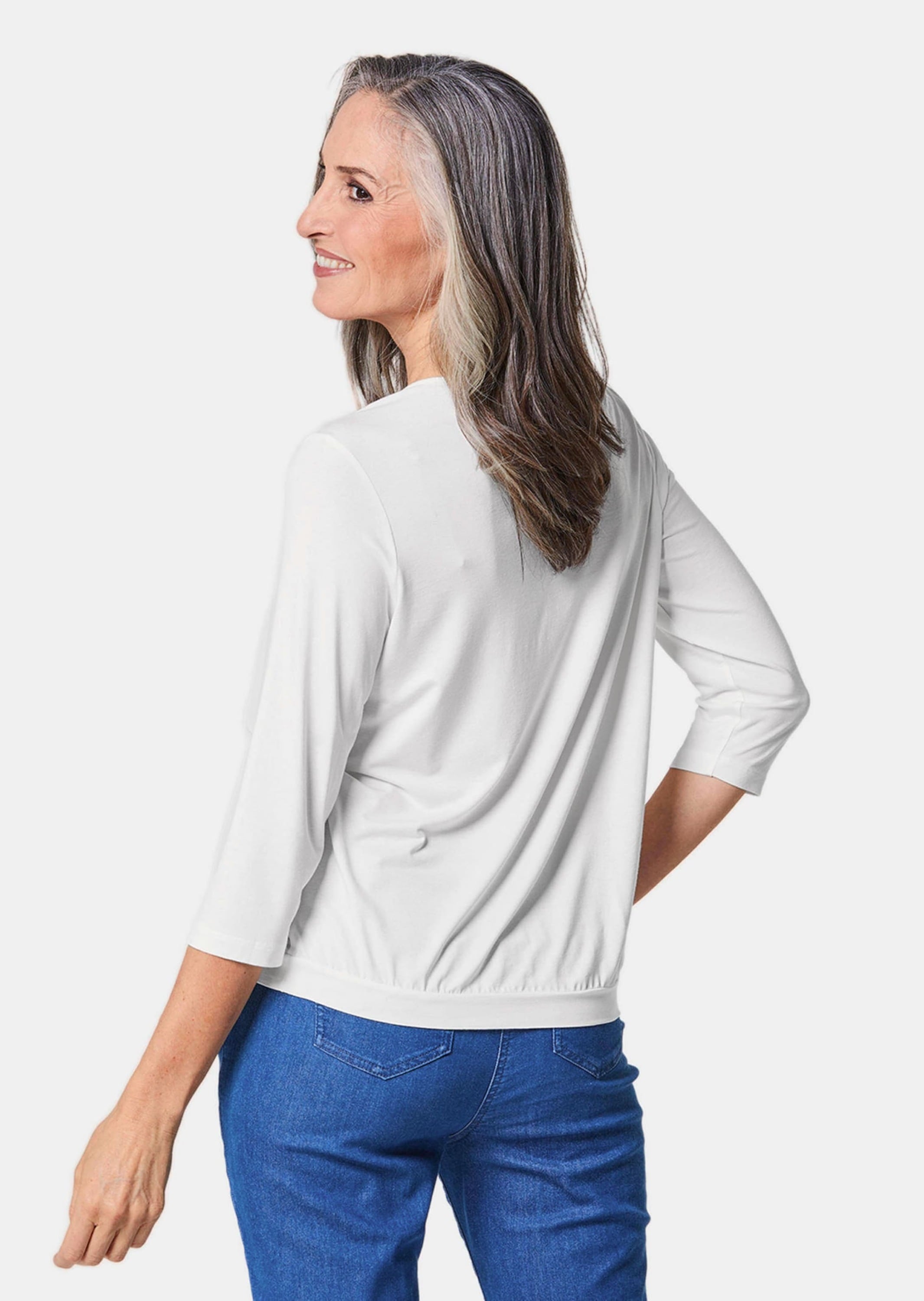 GOLDNER Kurzarmbluse »Blusenshirt Gepflegtes Shirt in eleganter Blusen-Optik«
