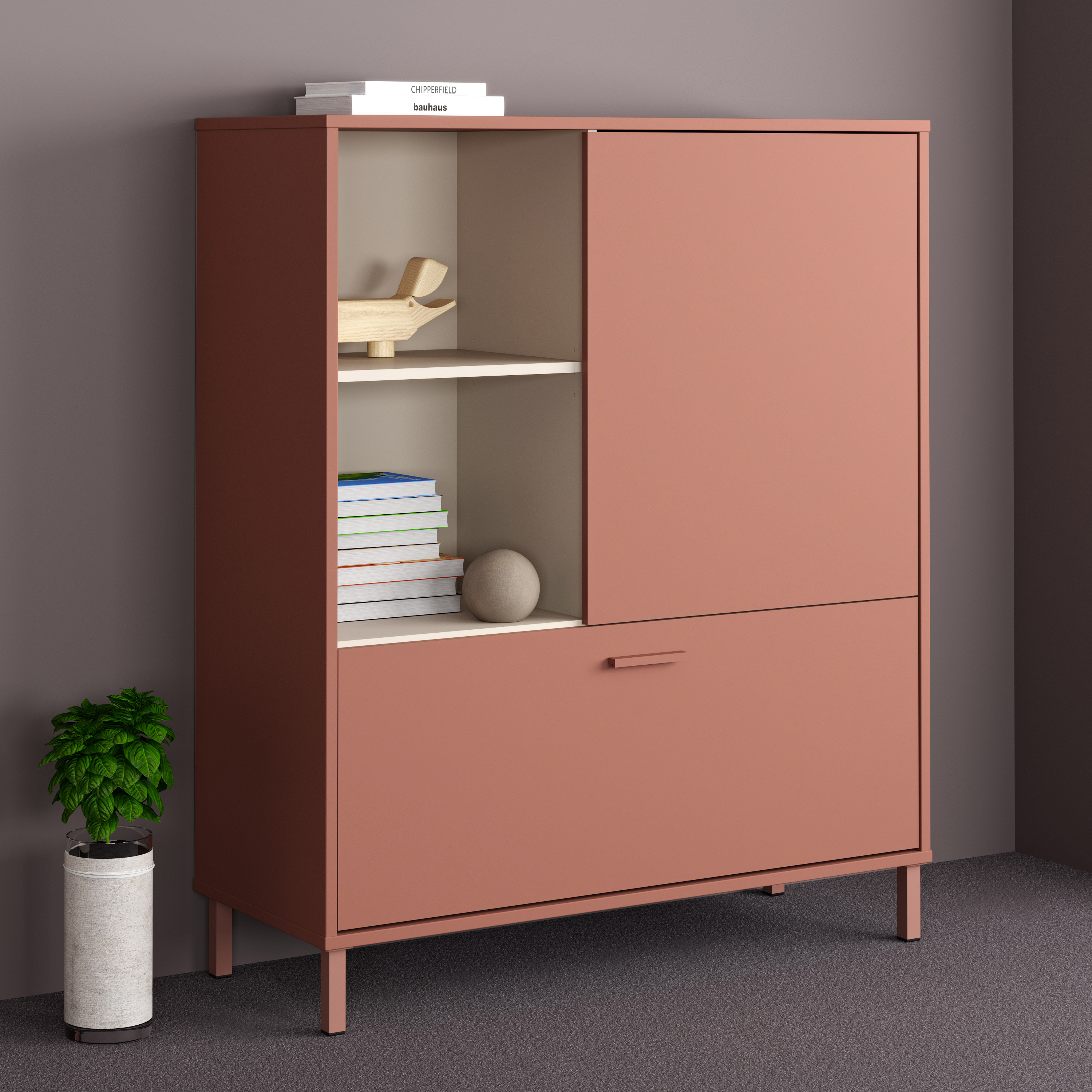 FORTE Hochkommode "Milles Jugendzimmer" Trendiges Dekor, Vollauszug, B/H/T 105,9/124,8/41,5