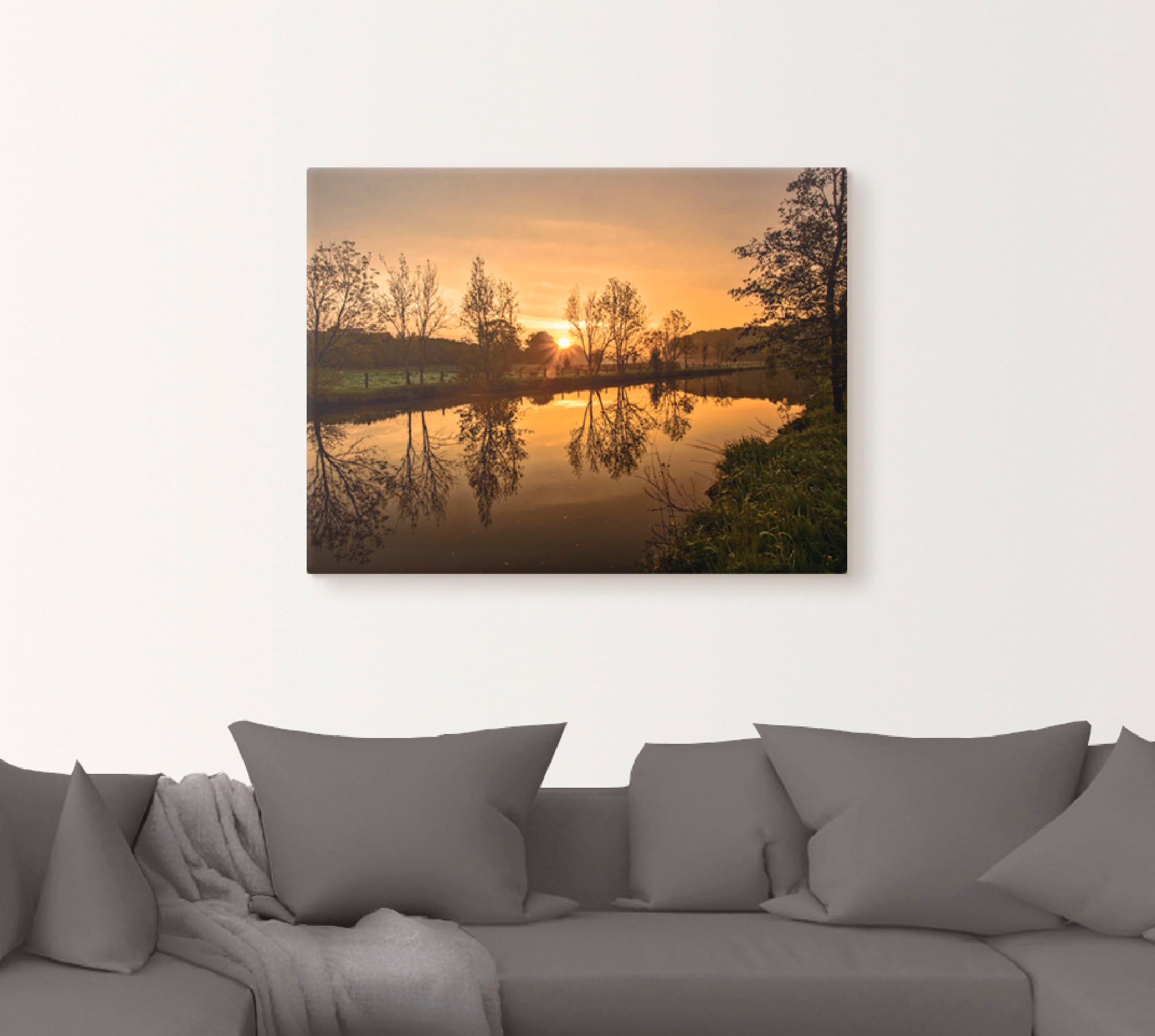 Artland Leinwandbild »goldener Morgen«, Sonnenaufgang & -untergang, (1 St.), auf Keilrahmen gespannt