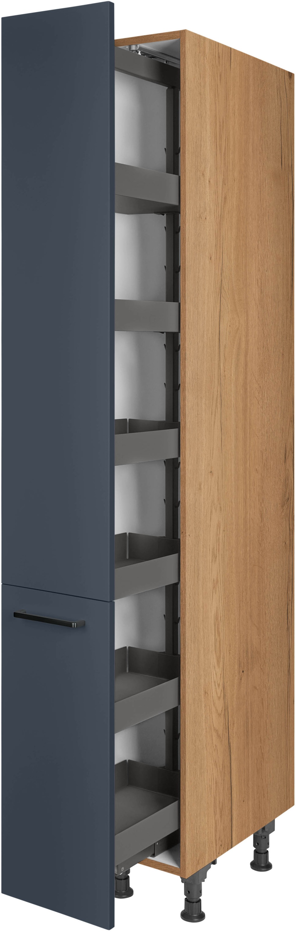 nobilia® Apothekerschrank »"Easytouch", mit 5 Einhängekörben, Breite 30 cm, Höhe 216,6 cm,«, vormontiert, Ein- und Auszugsdämpfung SoftStoppPro