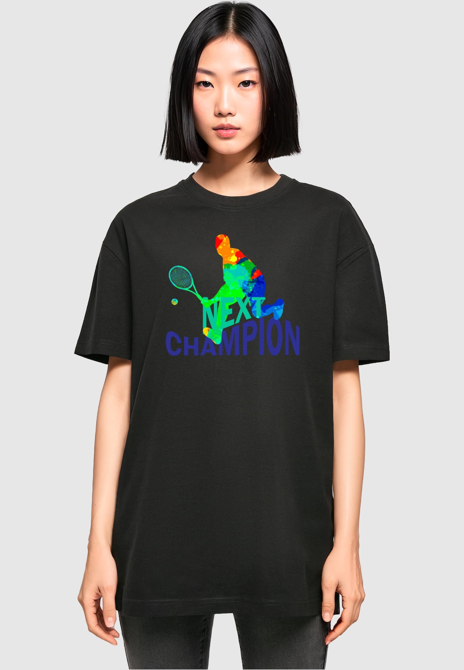 Merchcode T-Shirt »Merchcode Damen Ladies Next Champion Boyfriend Tee«, (1 tlg.)