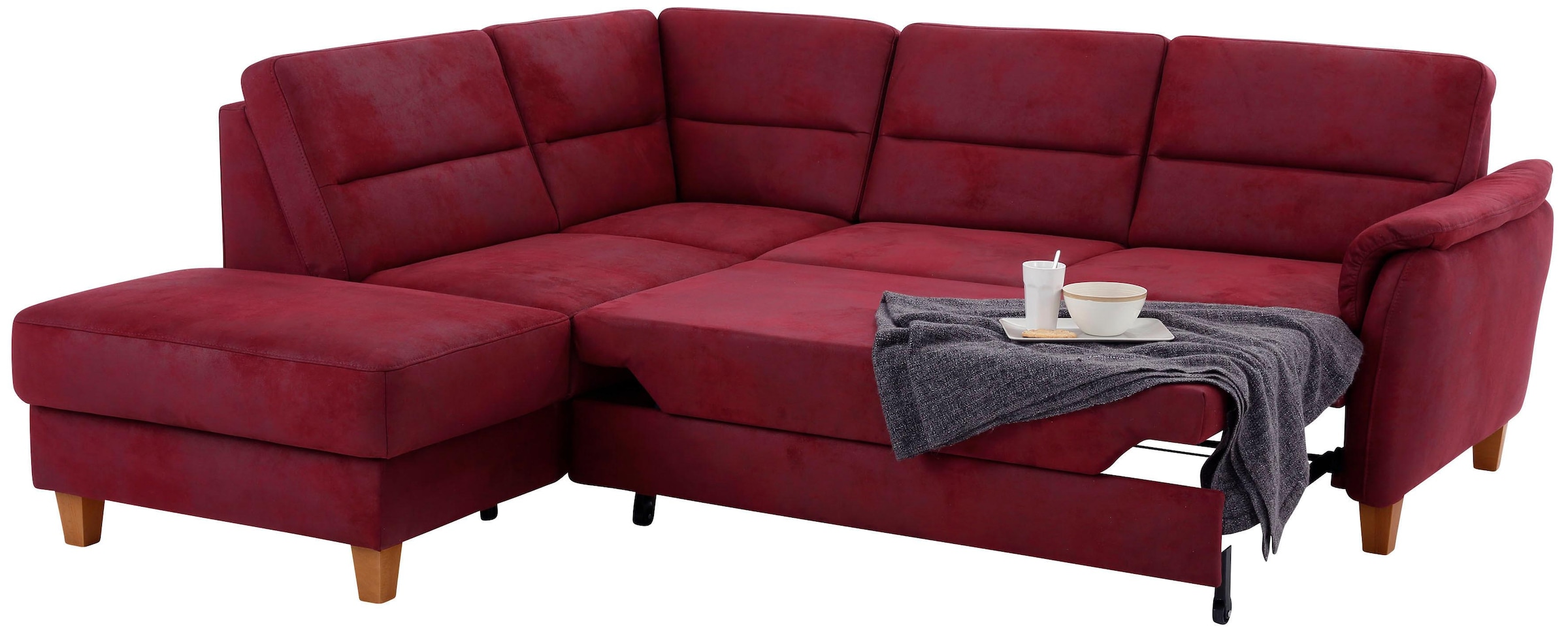 Home affaire Ecksofa »Palmera L-Form«, Federkern, wahlweise mit Bettfunktion und mit/ohne Stauraum