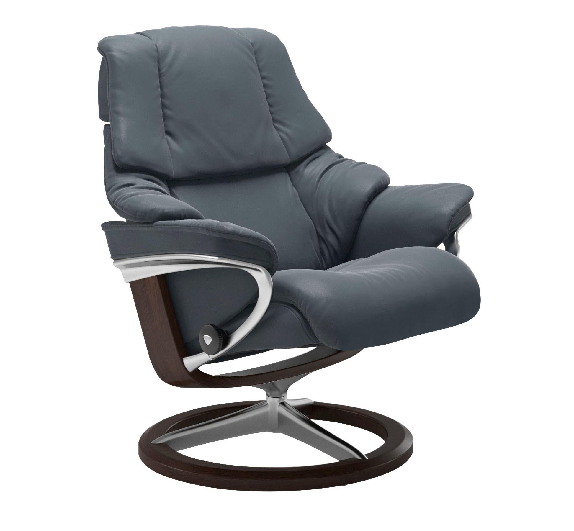 Stressless® Relaxsessel »Reno«, (Set, Relaxsessel mit Hocker), mit Hocker, mit Signature Base, Größe S, M & L, Gestell Braun