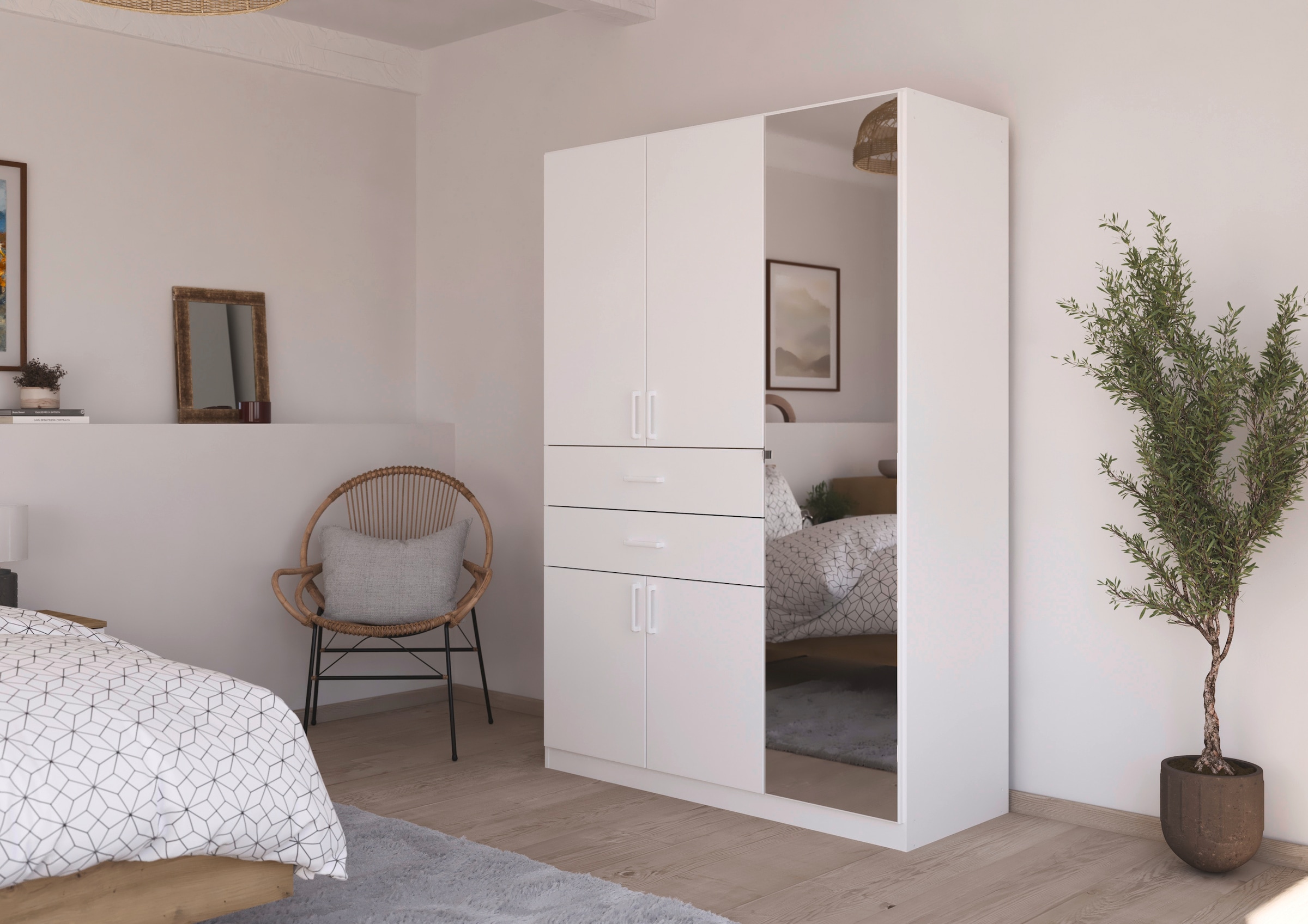 rauch Drehtürenschrank Maika mit Spiegel, 2 Schubladen, in verschiedenen Br günstig online kaufen