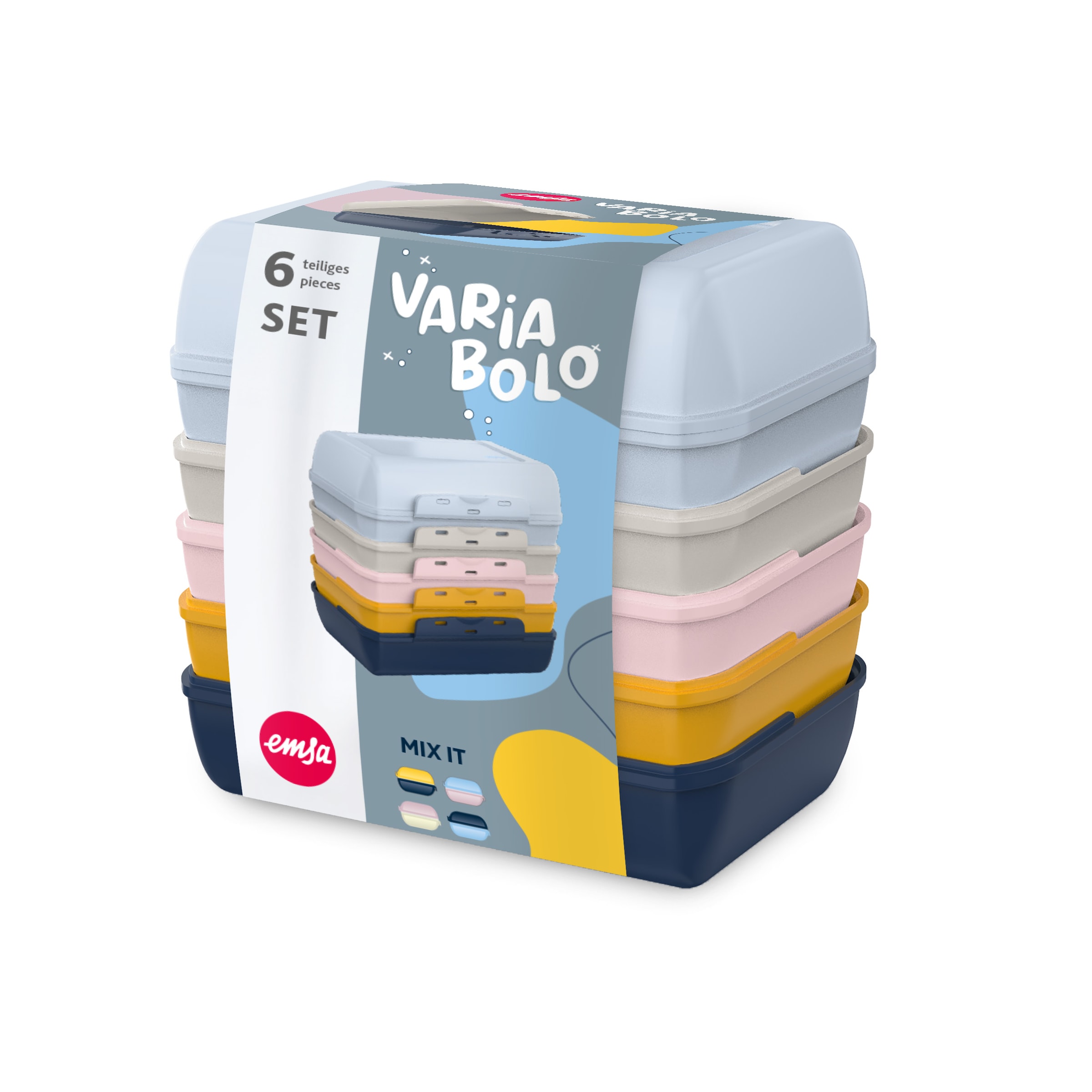 Emsa Lunchbox "Variabolo" Set, 6 tlg. tlg. platzsparend, verschiedene Farbk günstig online kaufen