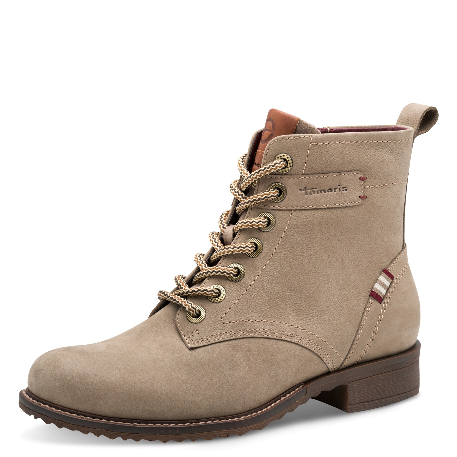Tamaris Schnürboots, Blockabsatz, Schnürstiefelette, Kontrastnaht an der Fe günstig online kaufen