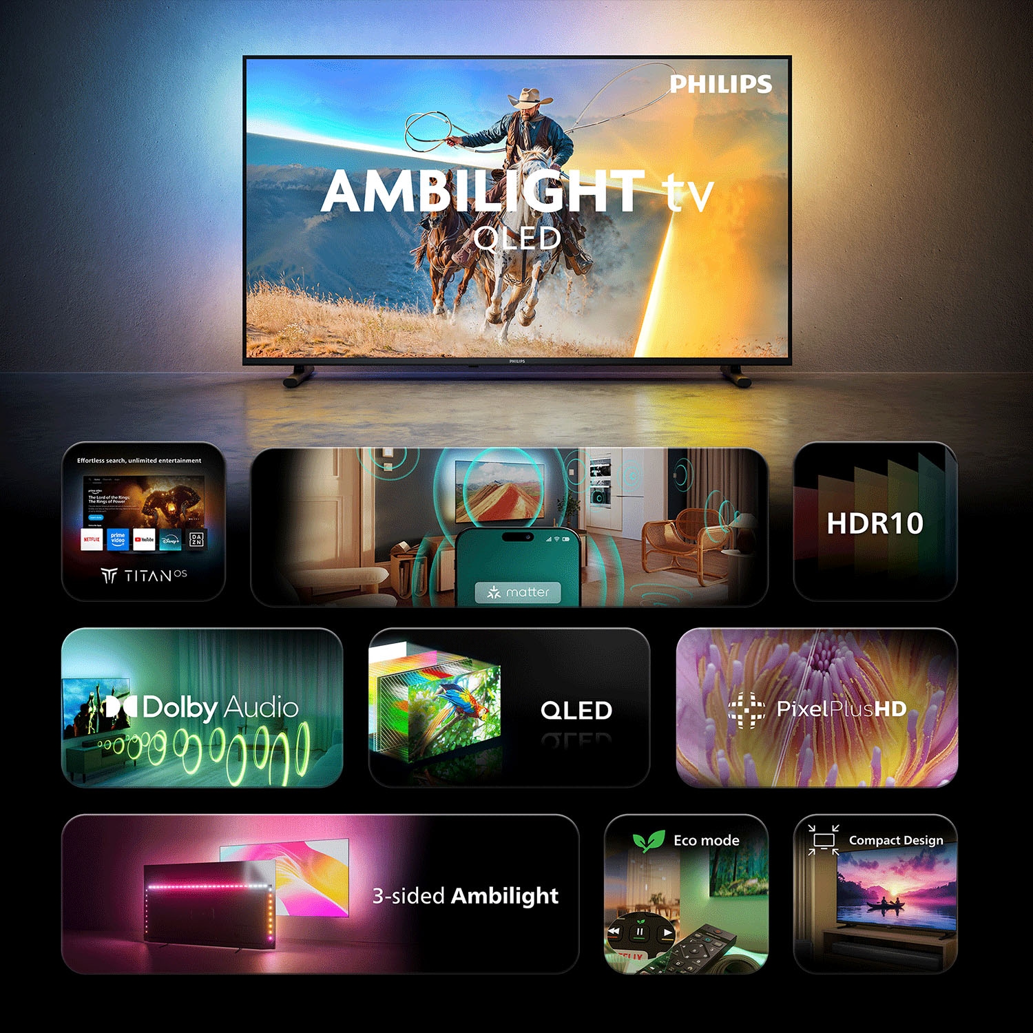 Philips QLED-Fernseher »40PQS6901/12« 100 cm/40 ″ Full HD Smart-TV