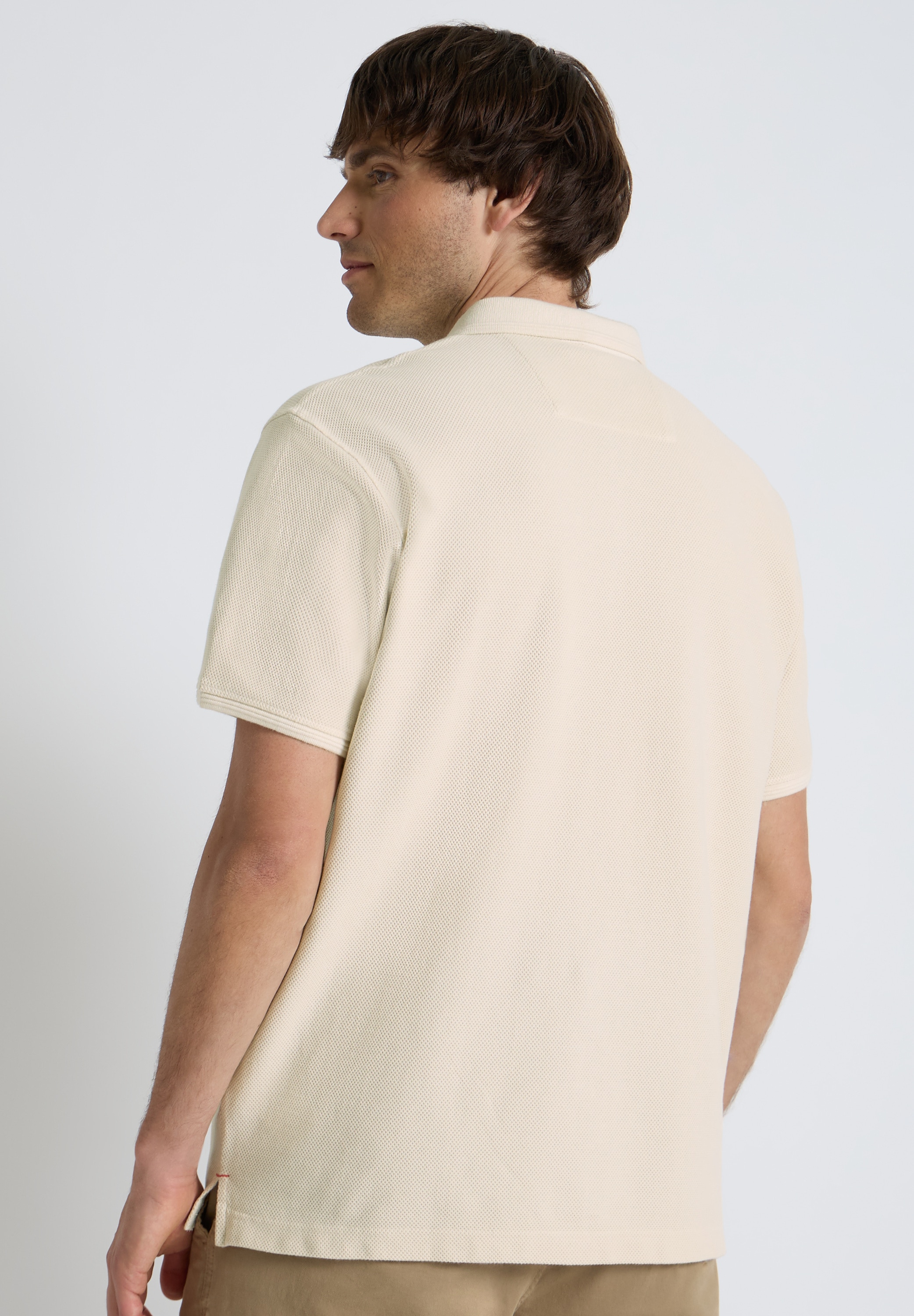 STREET ONE MEN Poloshirt mit grober Struktur