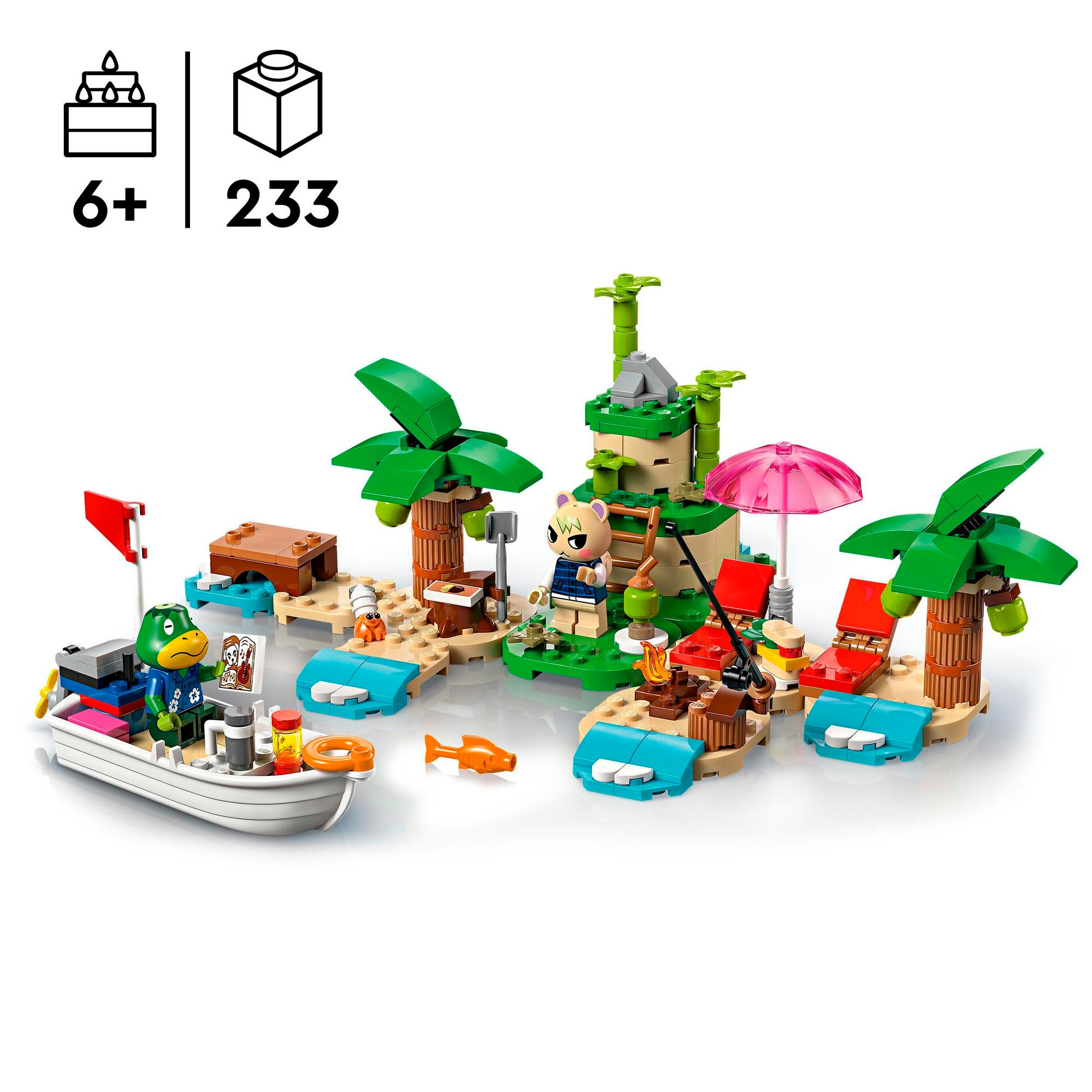 LEGO® Konstruktionsspielsteine »Käptens Insel-Bootstour (77048), LEGO® Animal Crossing«, (233 St.), Made in Europe