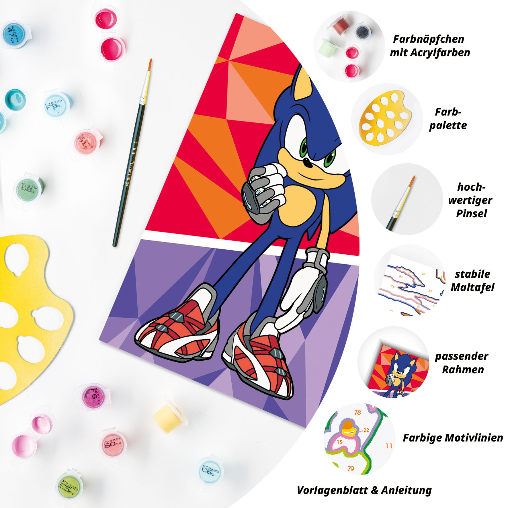 Ravensburger Malen nach Zahlen »Netflix Sonic Prime, Sonic: New Yoke City«, Made in Europe