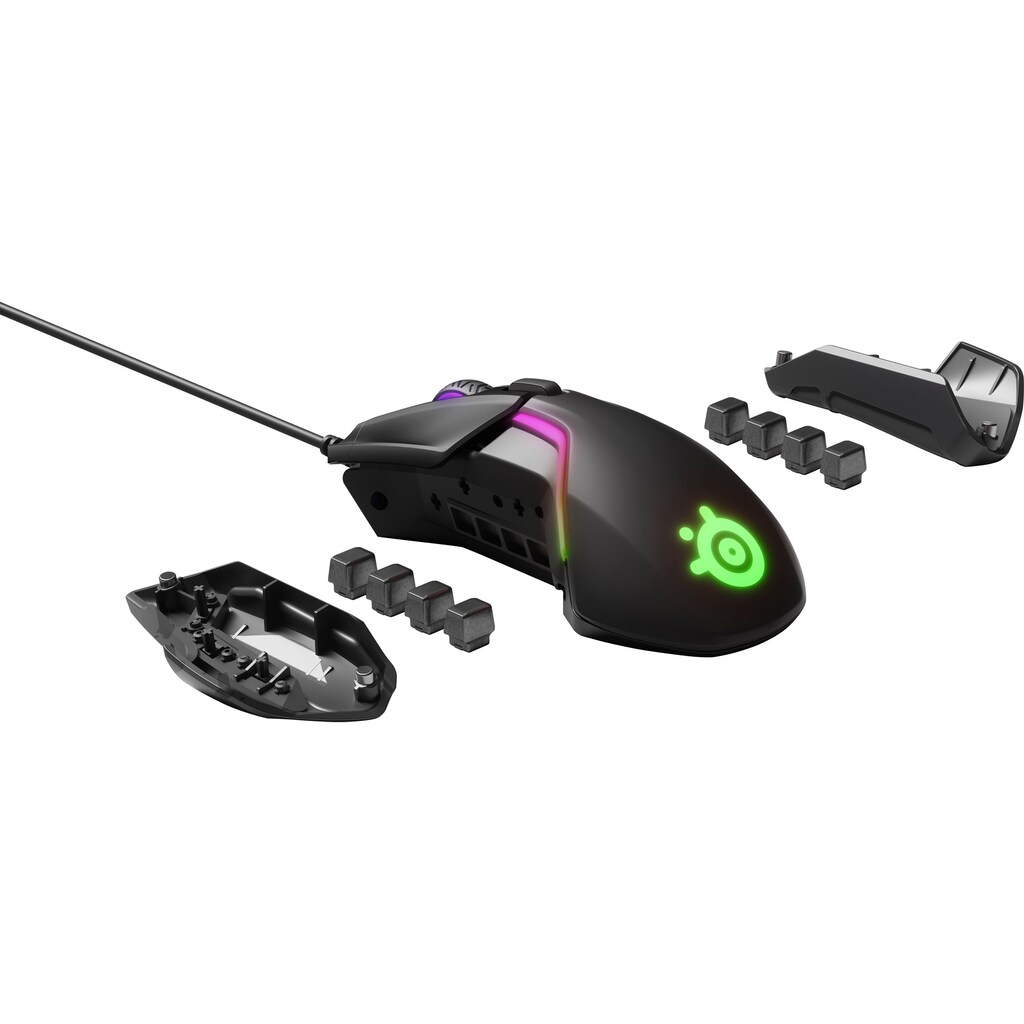 SteelSeries Gaming-Maus »Bundle Rival 600 + QcK Large Cyberpunk Edition«, kabelgebunden