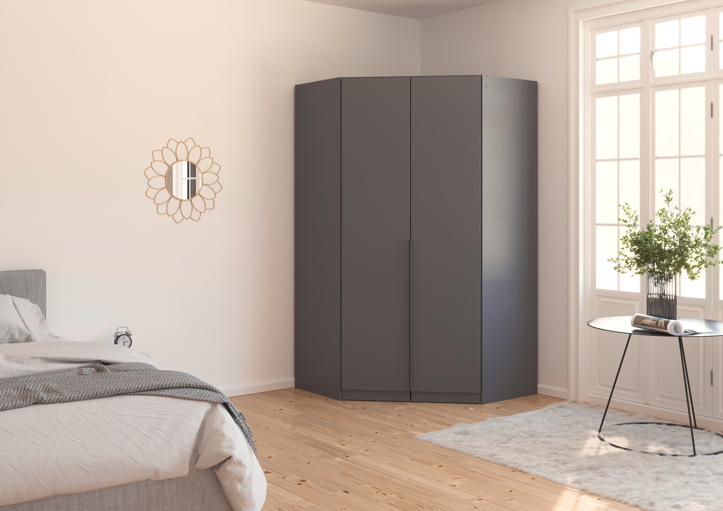 rauch Eckkleiderschrank »Kleiderschrank Schrank Ankleidezimmer Schlafzimmer Garderobe AGORDO«, (in zwei Griff-Farben), voll ausgestattet mit viel Stauraum MADE IN GERMANY