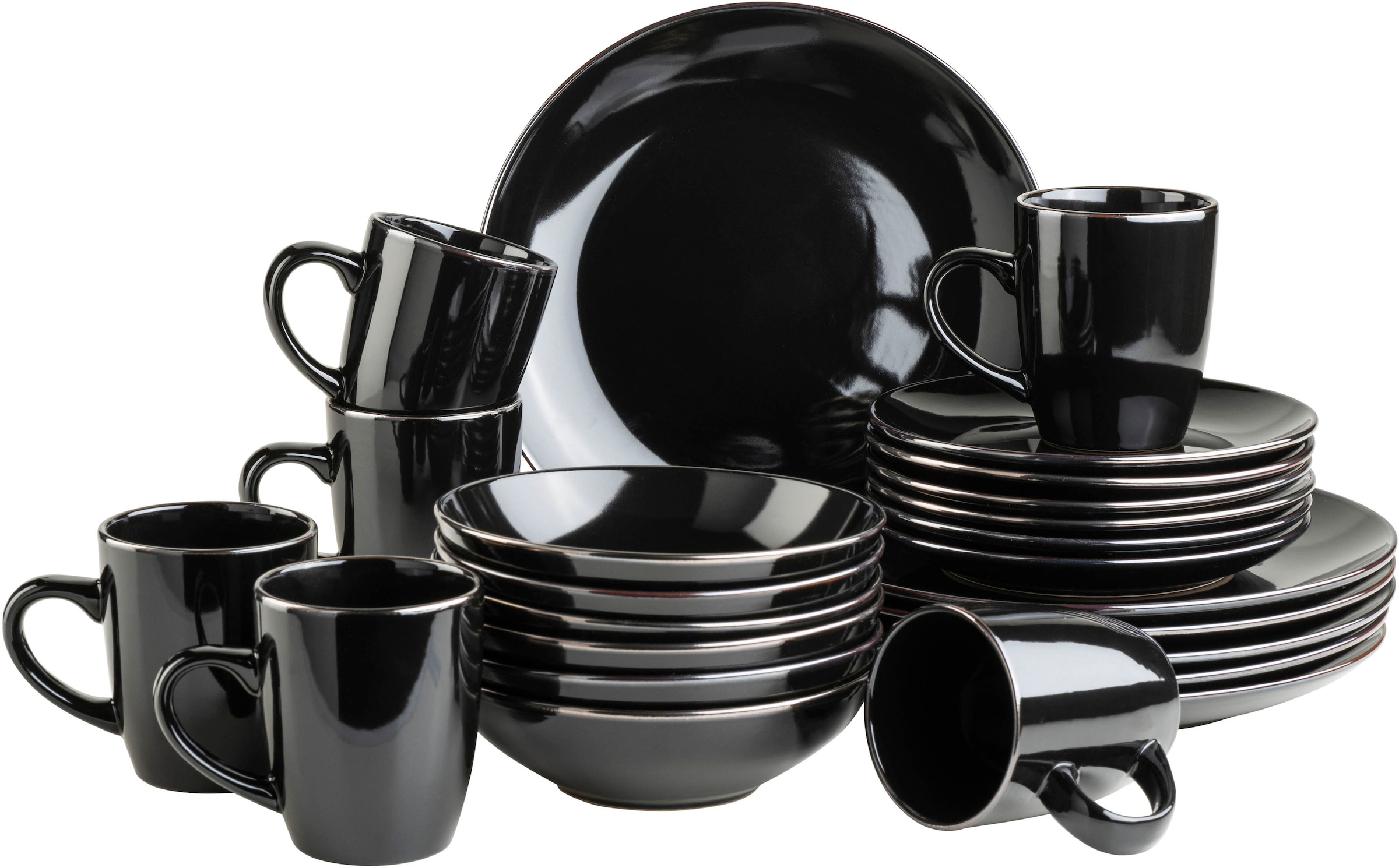 MÄSER Kombiservice "Geschirr-Set, Service Metallic Rim" messingfarben schim günstig online kaufen