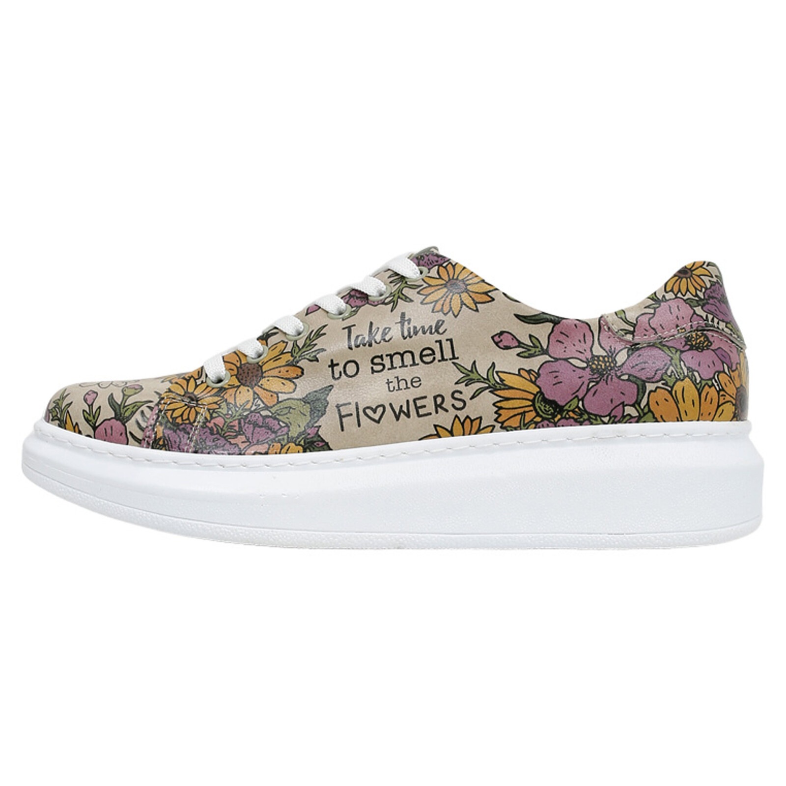 Thumbnail - DOGO Plateausneaker "Myra Low-Top Sneaker Smell The Flowers Damen Sneaker", Handgefertigt