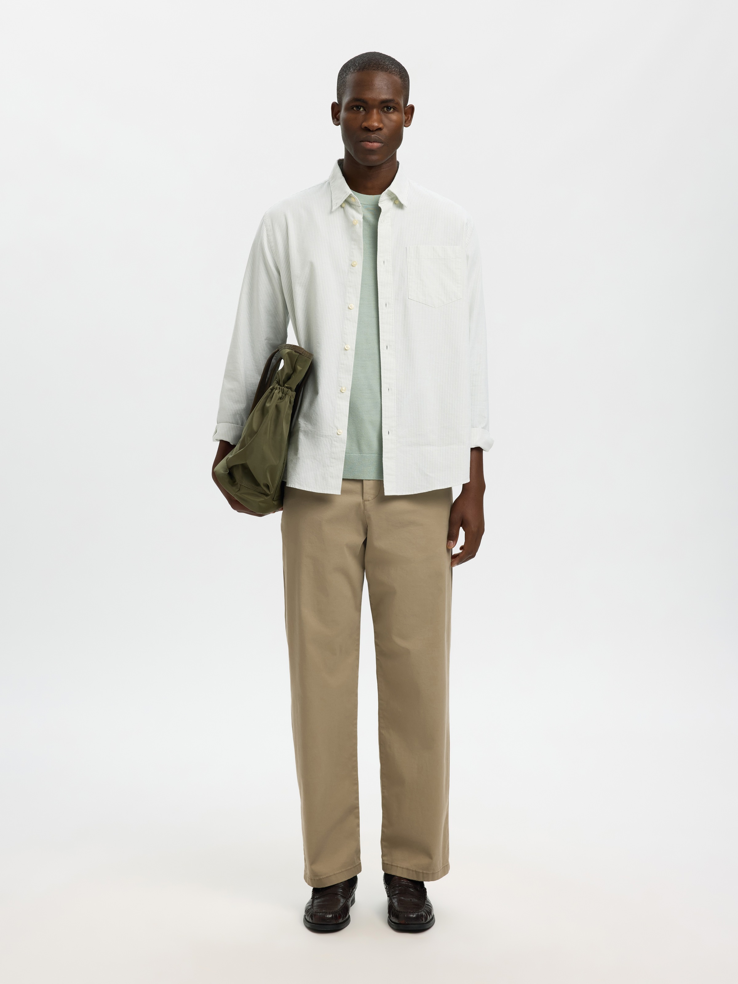 SELECTED Rundhalspullover »SLHTRAY LS KNIT MERINO CREW NECK NOOS« Wolle, regular fit