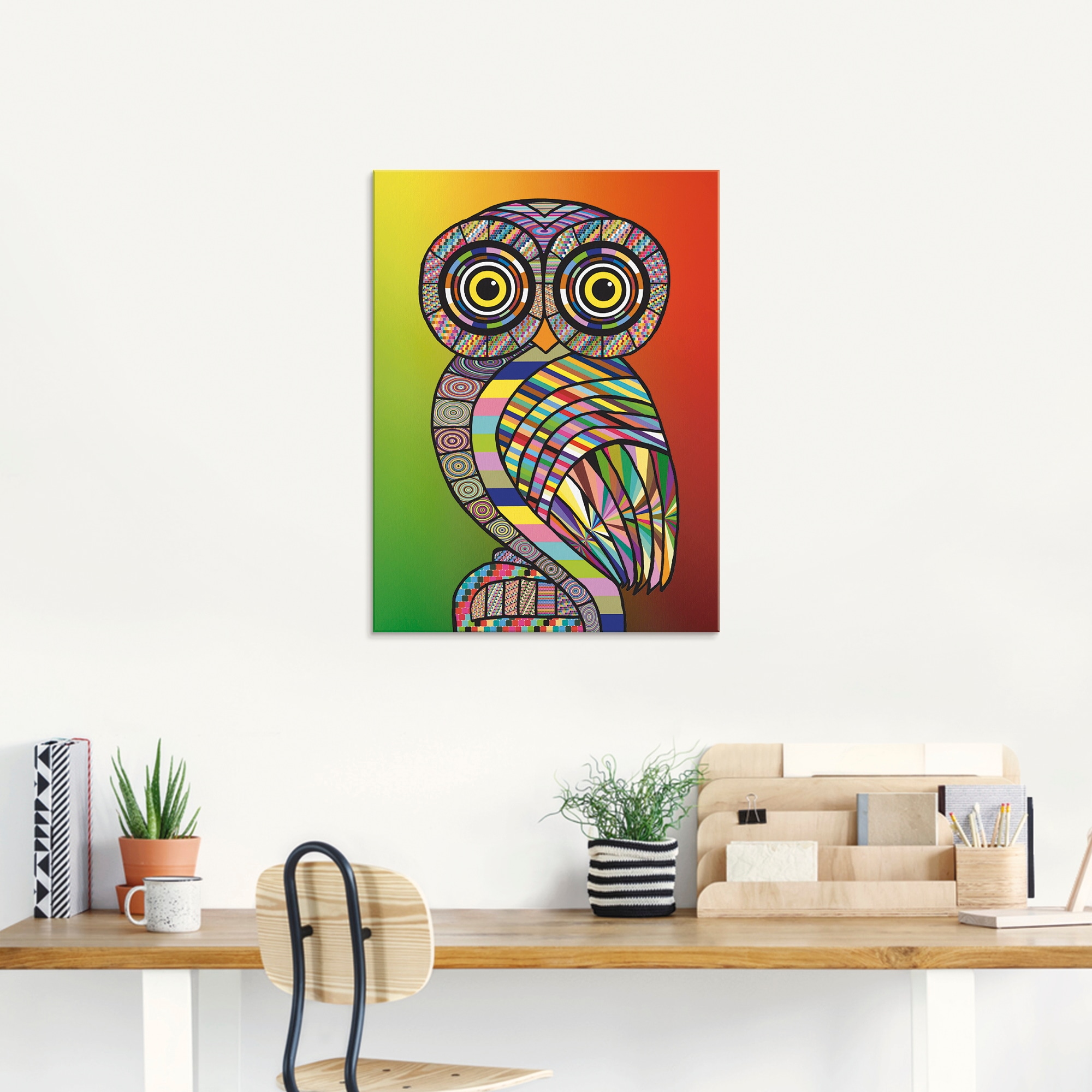 Artland Glasbild »Eule«, Vögel, (1 St.), in verschiedenen Größen