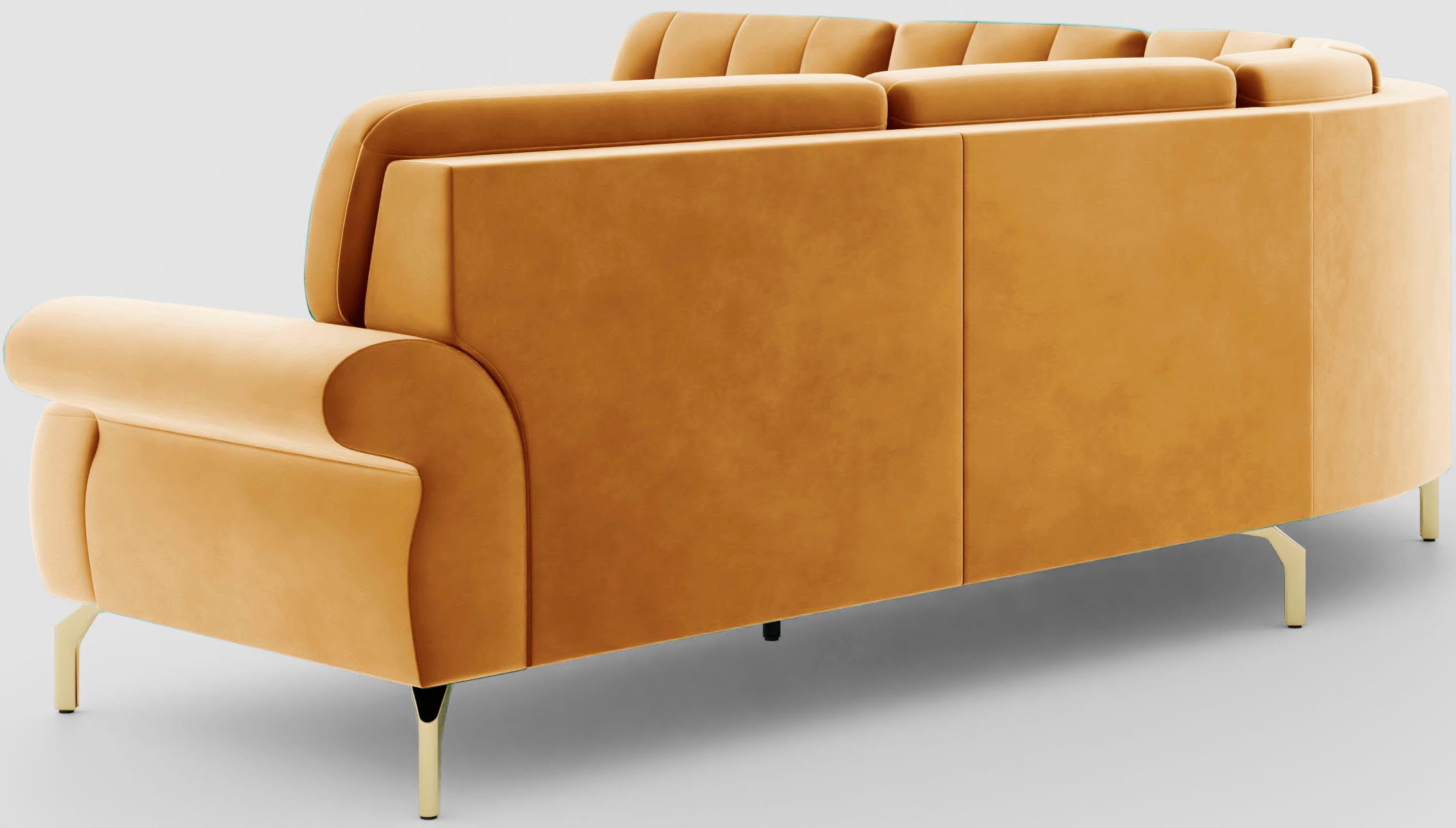 sit&more Ecksofa »Orient 1 L-Form«, inkl. 4 Zierkissen mit Strass-Stein, goldfarbene Metallfüße