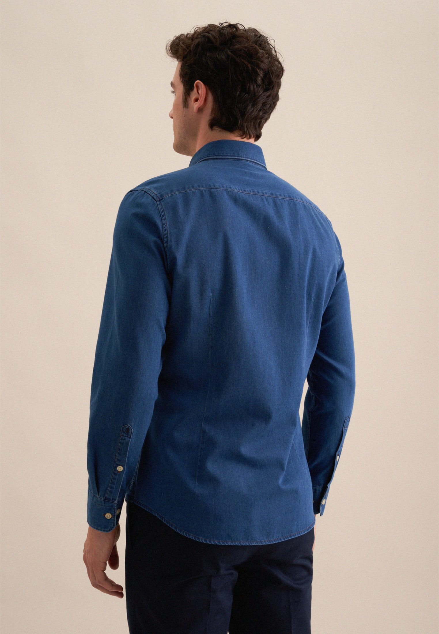 seidensticker Businesshemd »Schwarze Rose«, Slim Langarm Button-Down-Kragen Uni