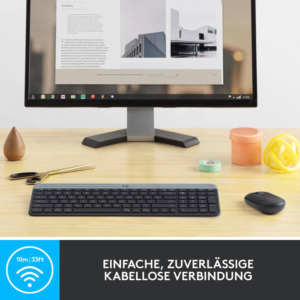 Logitech Tastatur- und Maus-Set »Slim Wireless MK470«