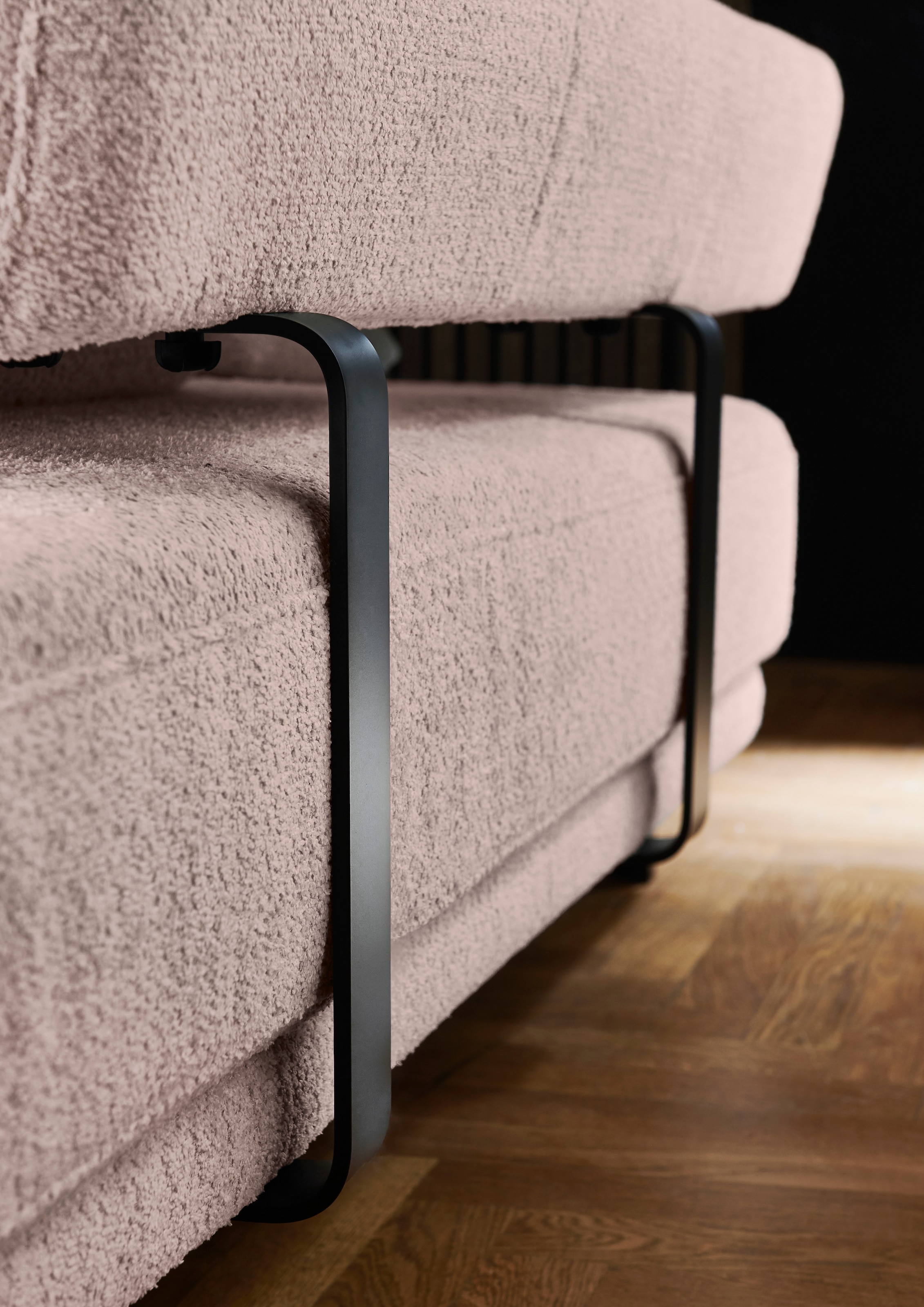 HUKLA Ecksofa »HU-HP18064 L-Form«, (Set), Optional mit motorischer Vorziehbank, stylische Reling