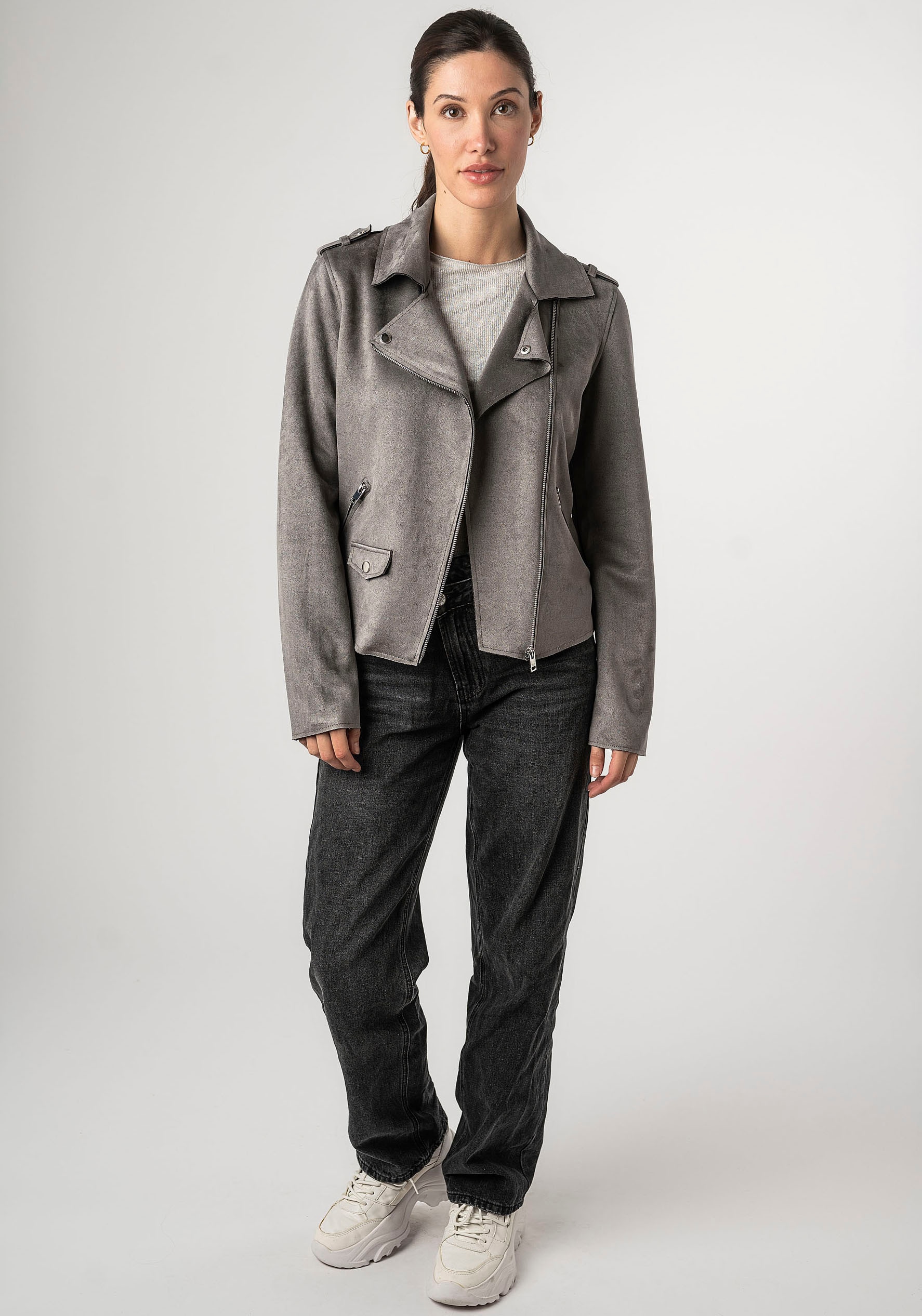 Mauritius Lederimitatjacke »2Wtomiwa« mit Schulterklappen, mit Nieten