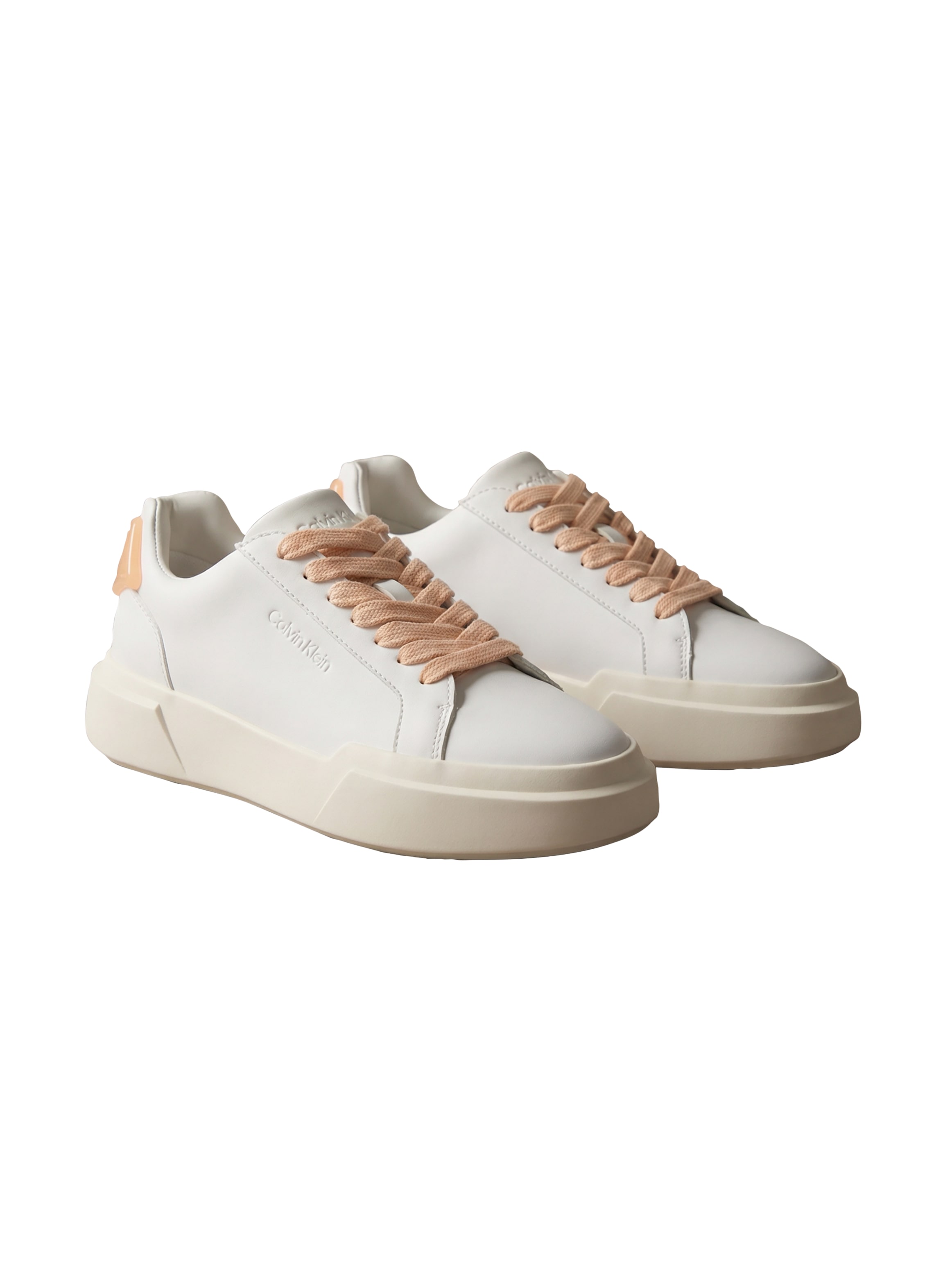 Calvin Klein Plateausneaker "CHUNKY CUPSOLE LACEUP RUB BT LTH" Schnürschuh, Halbschuh, Freizeitsneaker mit Kontrastbesatz