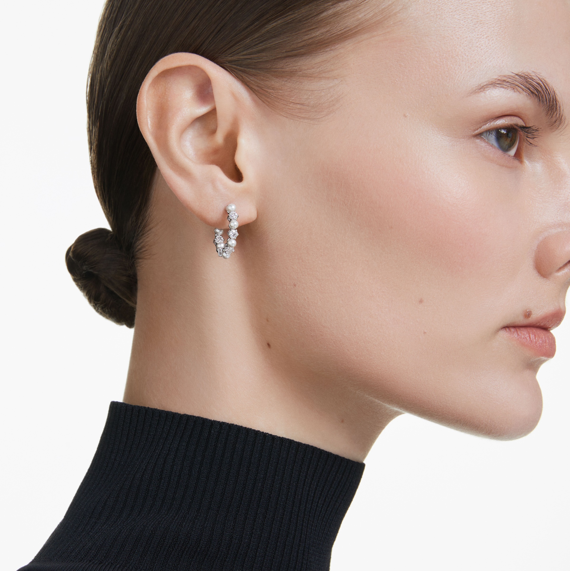 Swarovski Paar Creolen »Schmuck Geschenk Matrix Drop-Ohrhänger, 5709256«, mit Swarovski® Zirkonia (synth.) - mit Swarovski® Perle