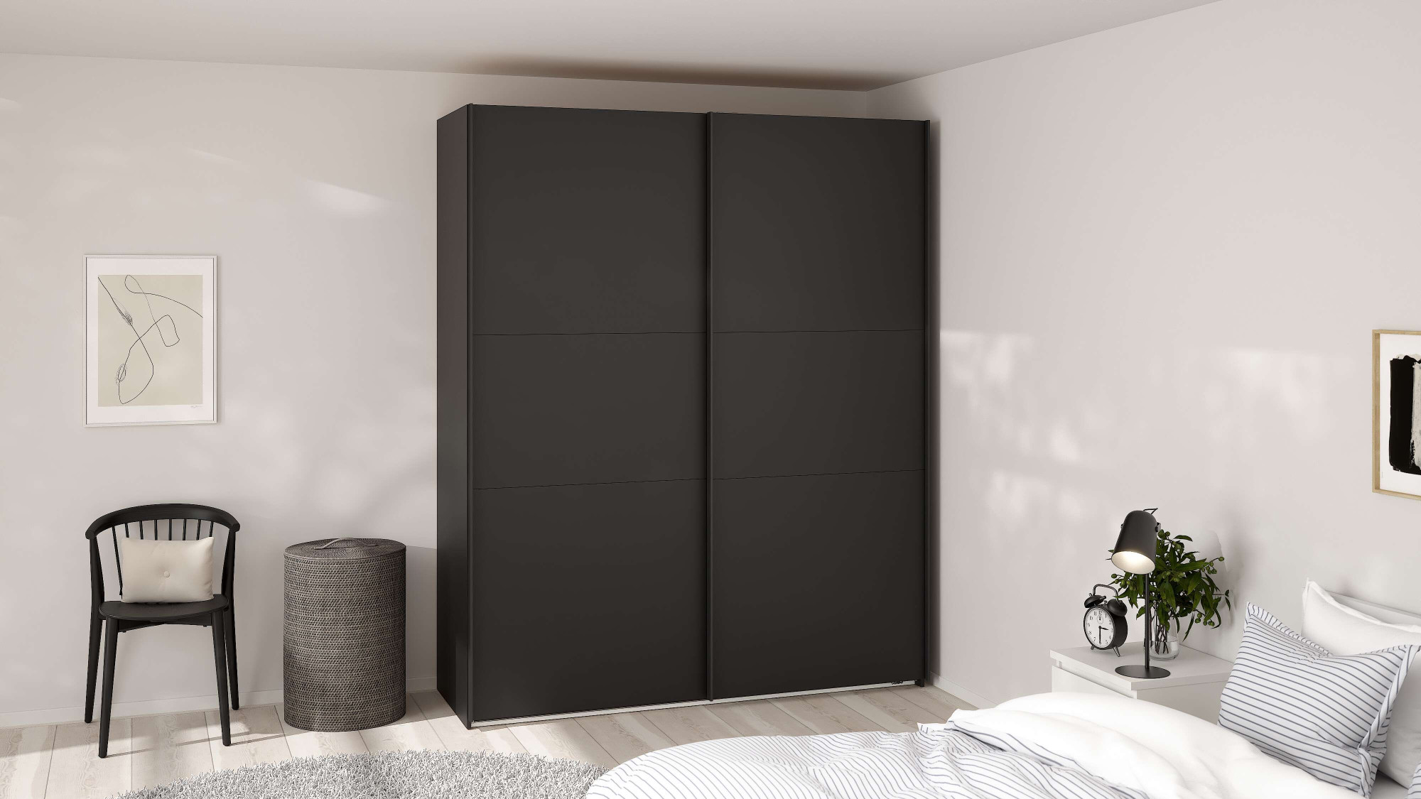 Home affaire Schwebetürenschrank "COMO mit 2 Schwebetüren, moderner und eleganter Kleiderschrank" Viel Stauraum, mit Safe-Slide-Funktion, Made in Denmark
