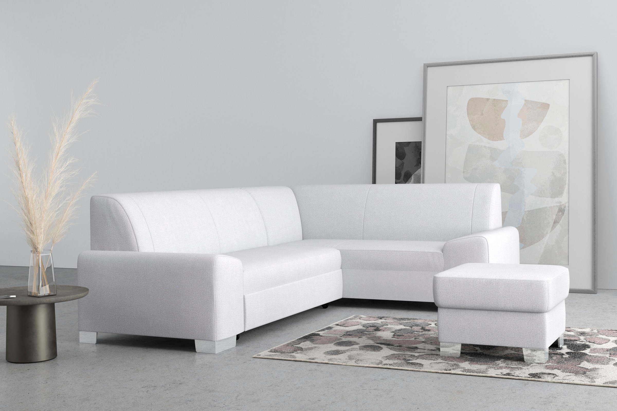 Thumbnail - DOMO collection Ecksofa "Anzio in kubischer Formensprache, flache Armlehnen, L-Form" Wahlweise mit Bettfunktion und Fede...