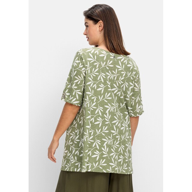 Sheego T-Shirt »Große Größen«, mit Blätterprint, im Leinen-Mix online  bestellen | BAUR