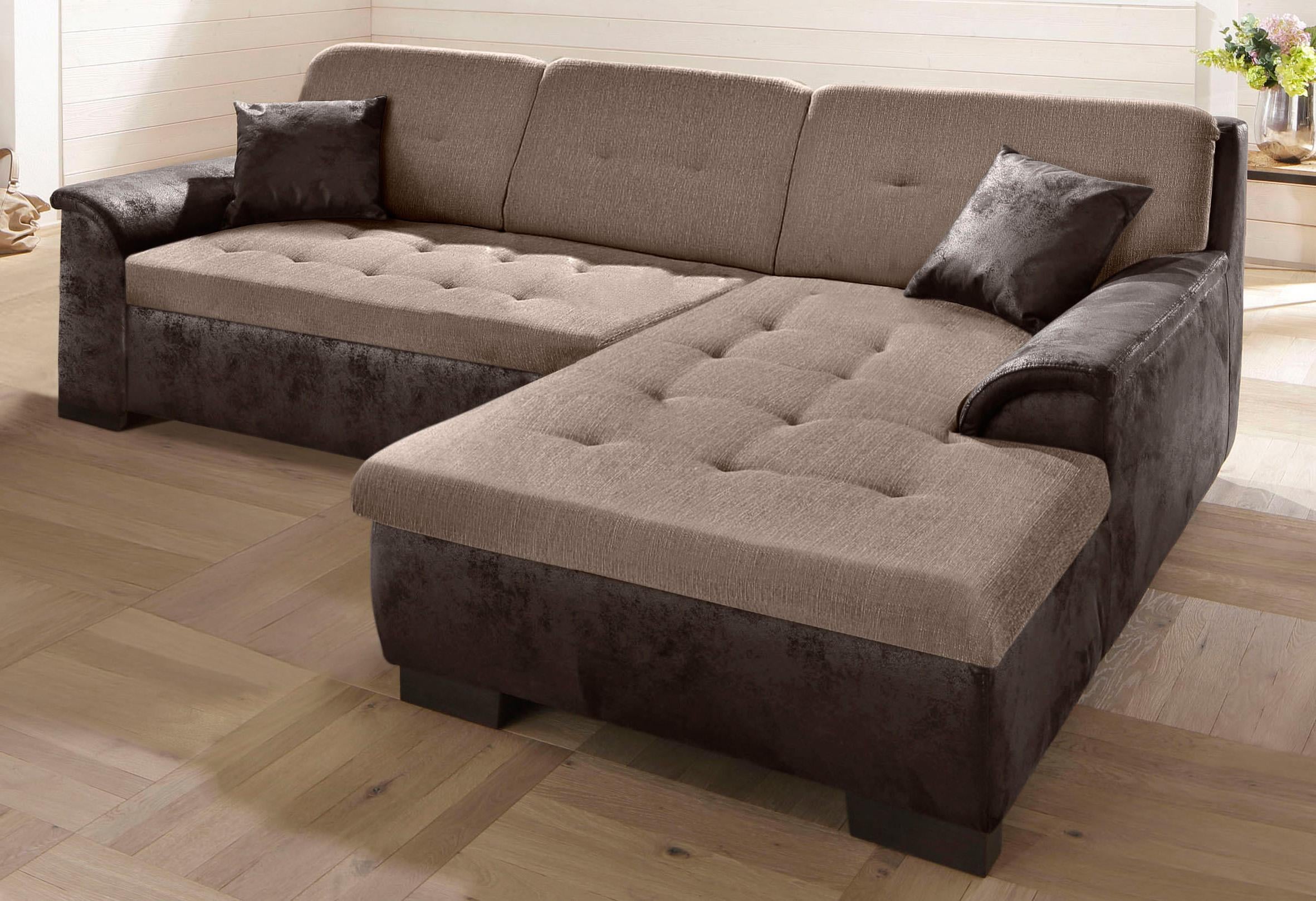 Home affaire Ecksofa "Bergen", wahlweise mit Bettfunktion L-Form günstig online kaufen
