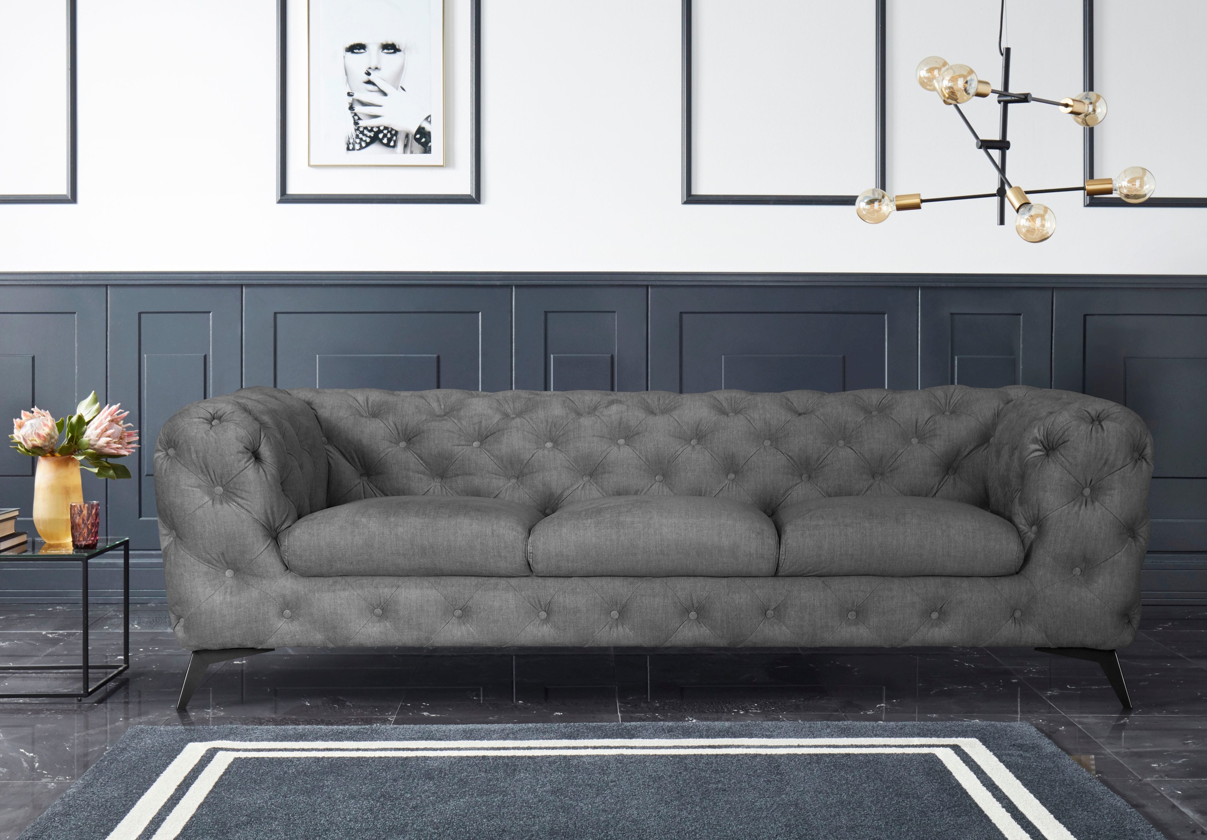 Home affaire Chesterfield-Sofa "Glynis" aufwändige Knopfheftung, moderne Ch günstig online kaufen