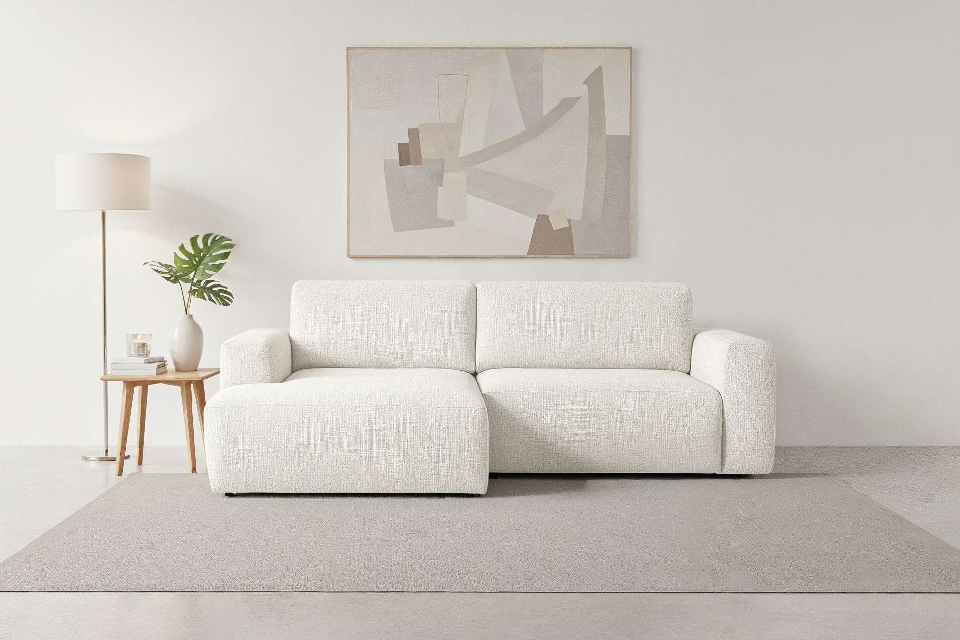 Home affaire Schlafsofa »Noord Schlafecksofa, Breite 250 cm« Cord, Struktur, Webstoff, mit Wellenunterfederung, Massivholzrahmen