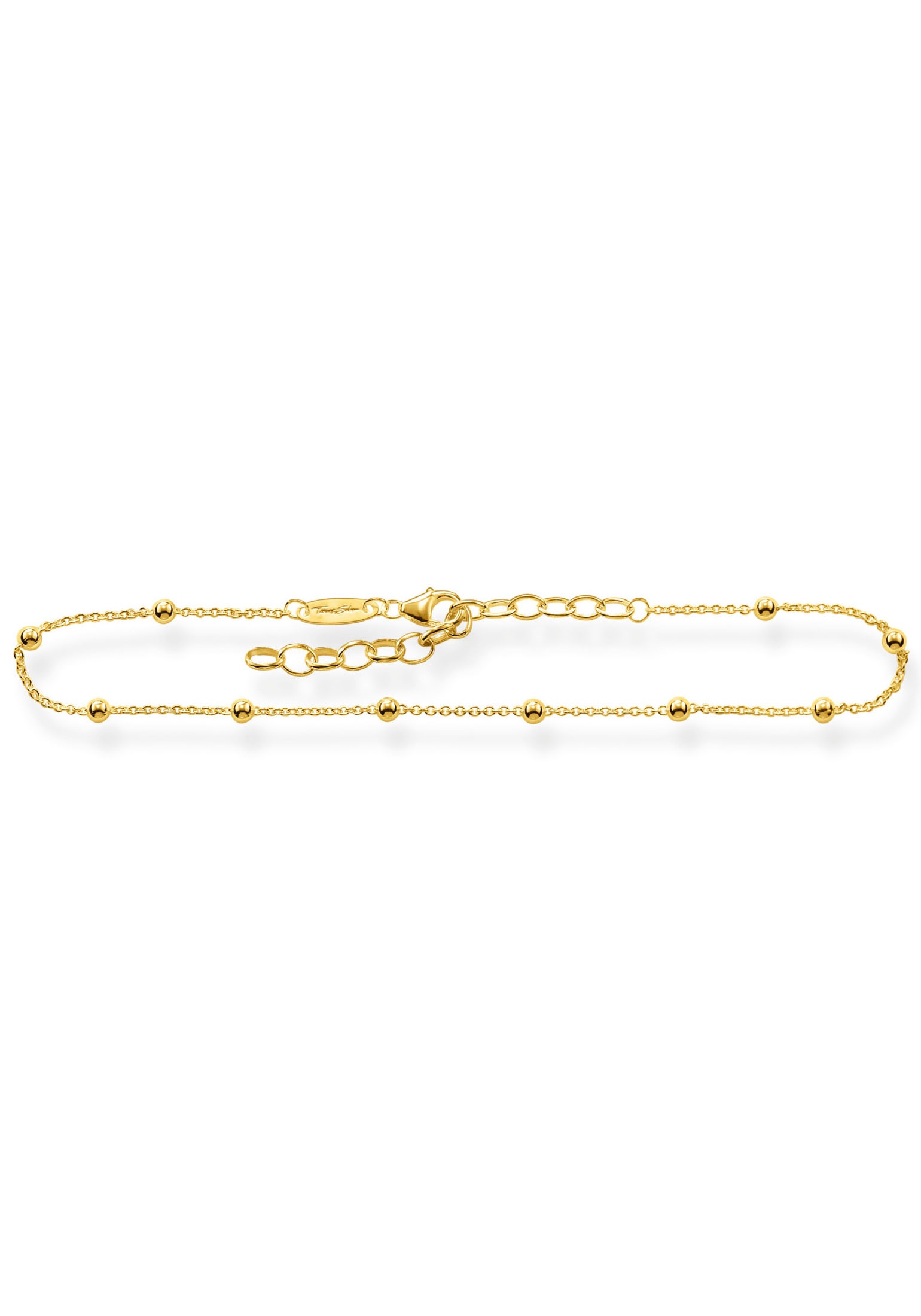 Fußkette THOMAS SABO "Dots" Gr. 27, gold (gelbgoldfarben), Fußketten, Damen, 27, Silber 925 (recycelt)