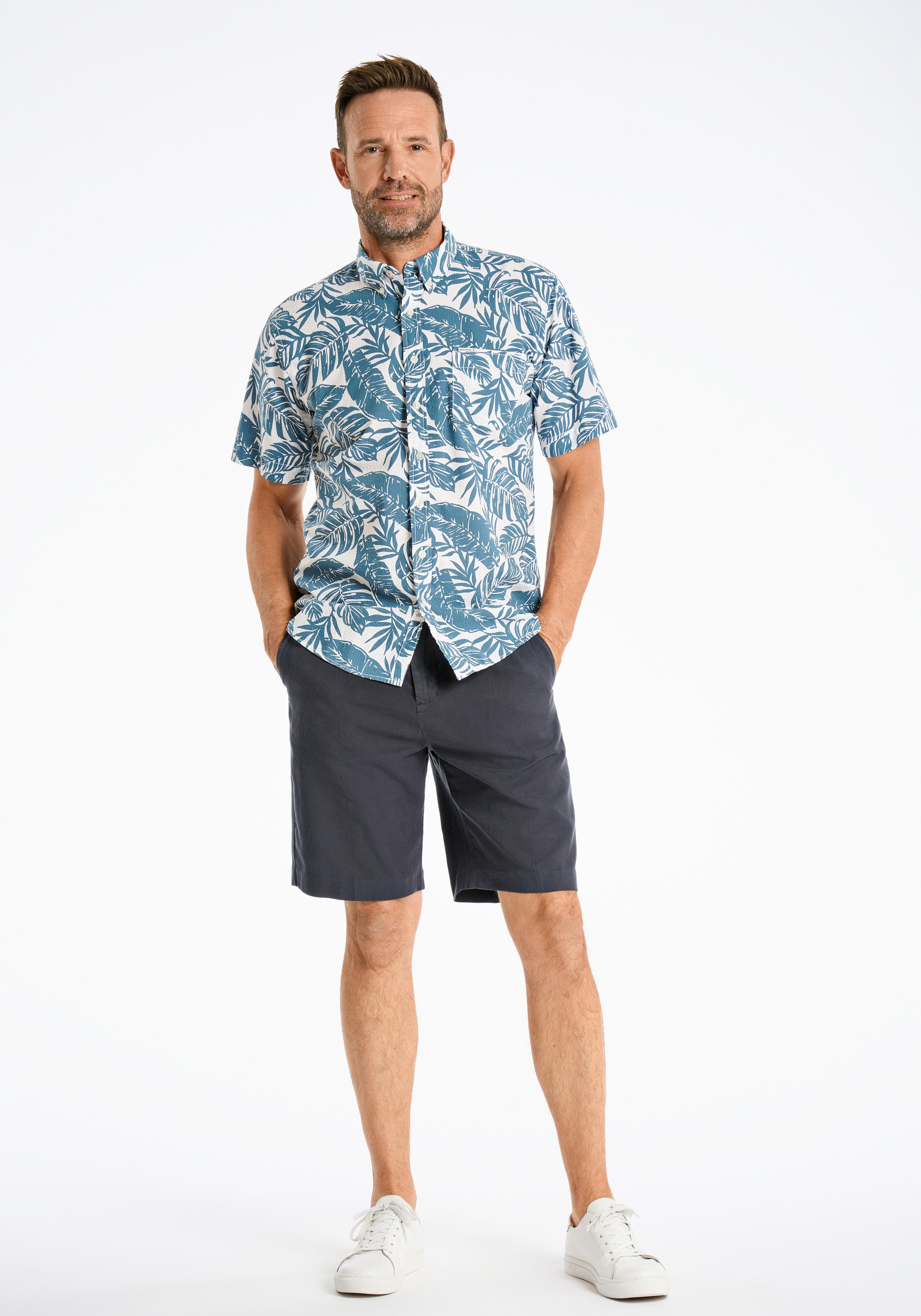 BISON Freizeithemd Regular Fit Blue XL 3