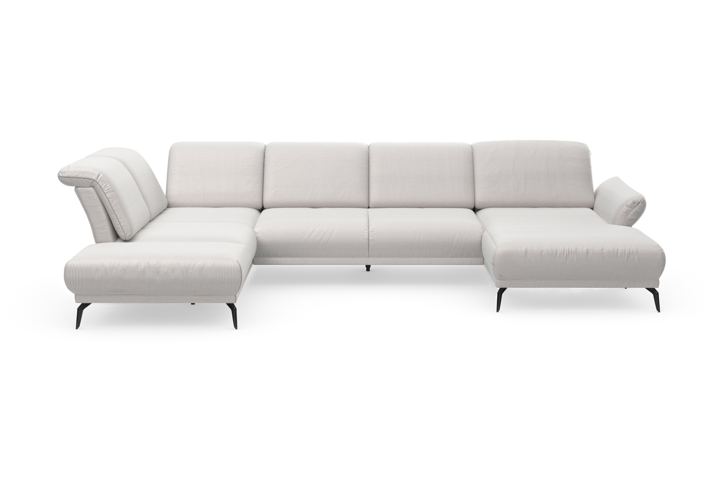 INOSIGN Wohnlandschaft »Coco U-Form«, Sitztiefen-, Arm- und Kopfteilverstellung, Cord-Bezug, Fußhöhe 15 cm
