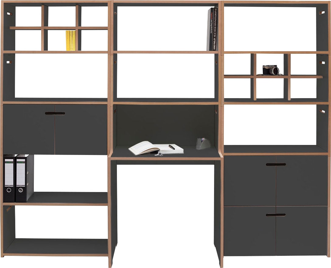Tojo Büro-Set bestellen integriertem cm Arbeitsplatz, & BAUR 19 Wand-Set«, | St.), (Set, zwei Breite/Höhe228/180,5 »schreib mit in hochstapler Farben
