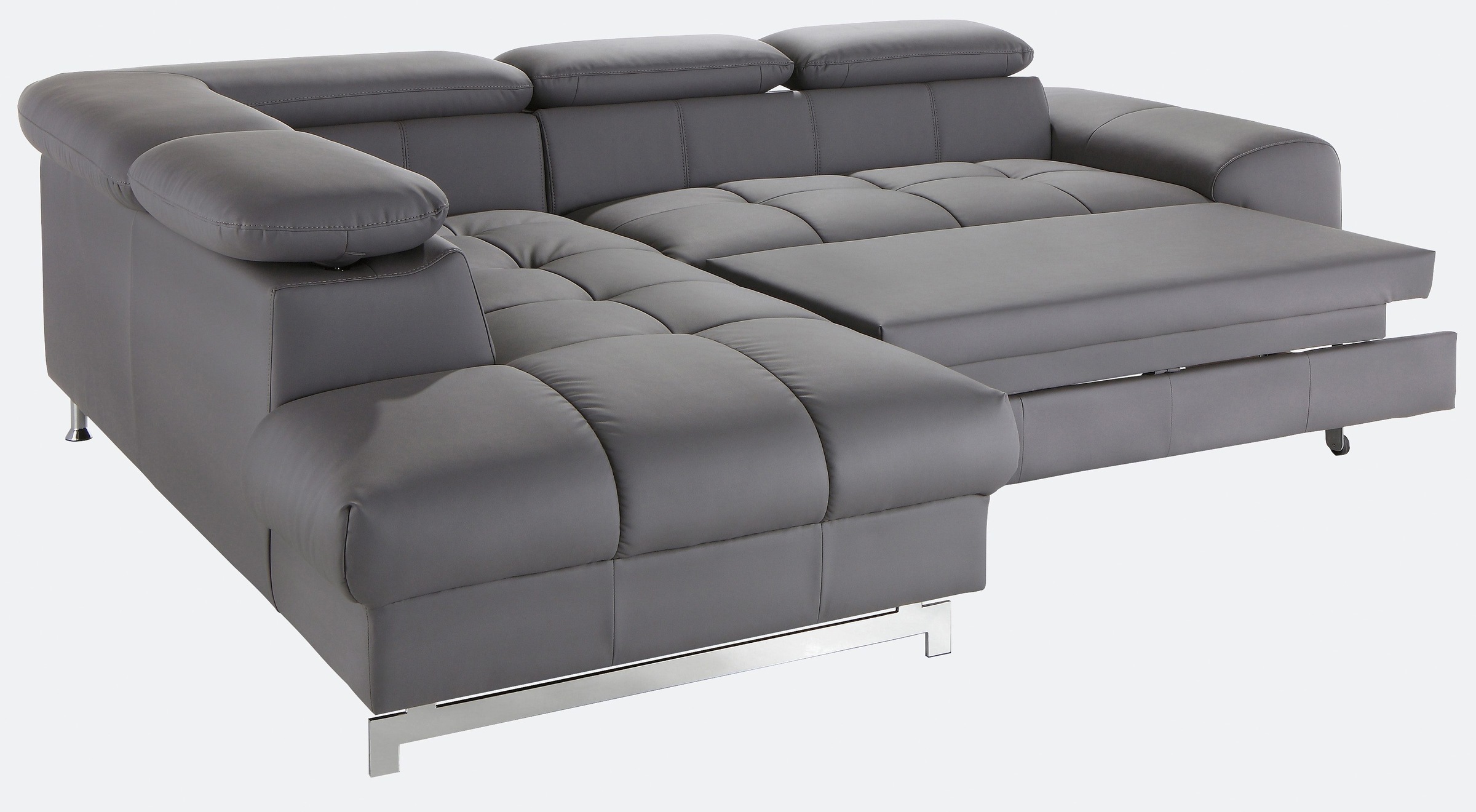 COTTA Ecksofa »Chef L-Form«, mit Kopfteilverstellung, edle Metallkufen, wahlweise mit Bettfunktion